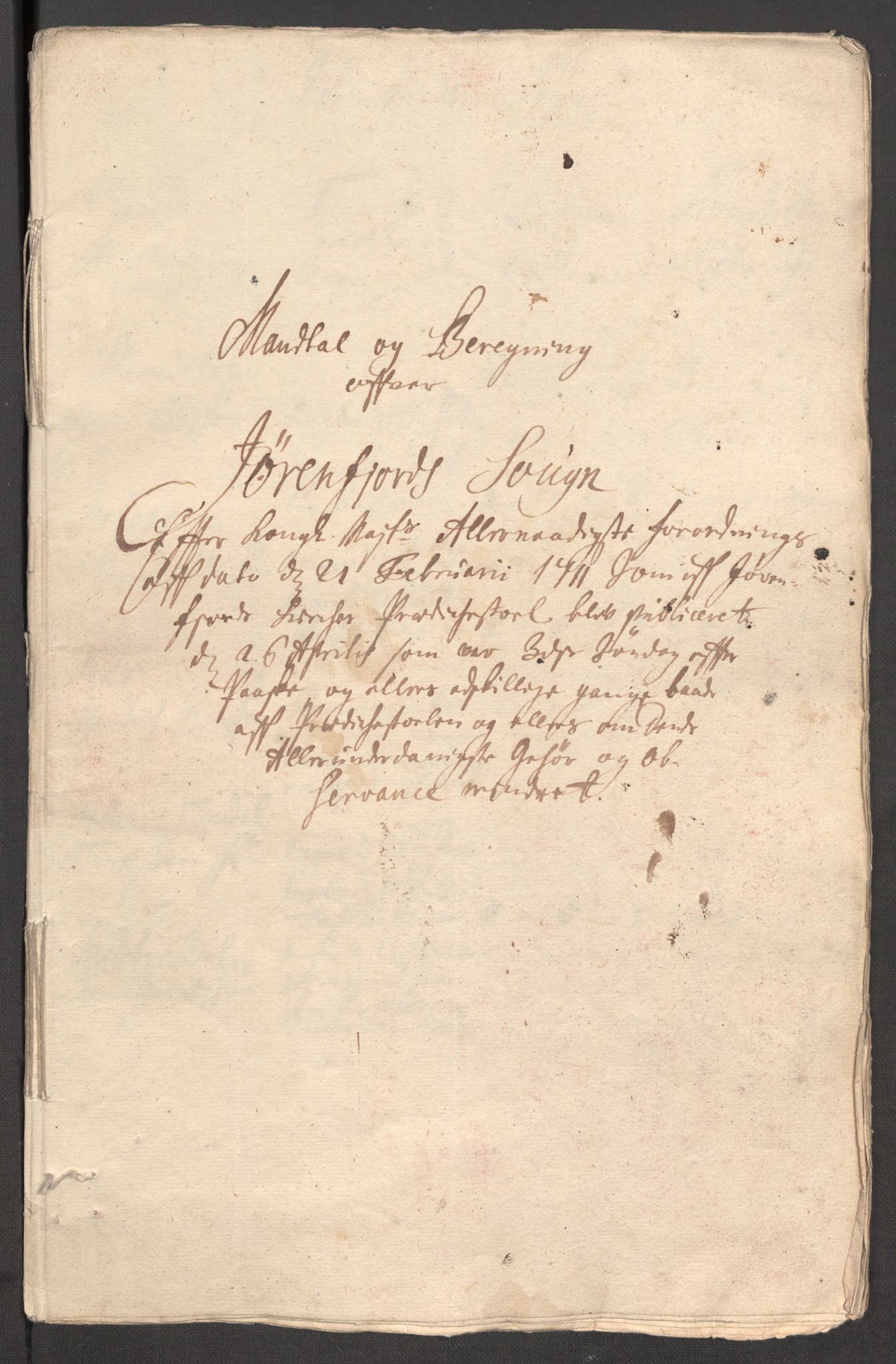 Rentekammeret inntil 1814, Reviderte regnskaper, Fogderegnskap, AV/RA-EA-4092/R54/L3564: Fogderegnskap Sunnmøre, 1711, p. 314