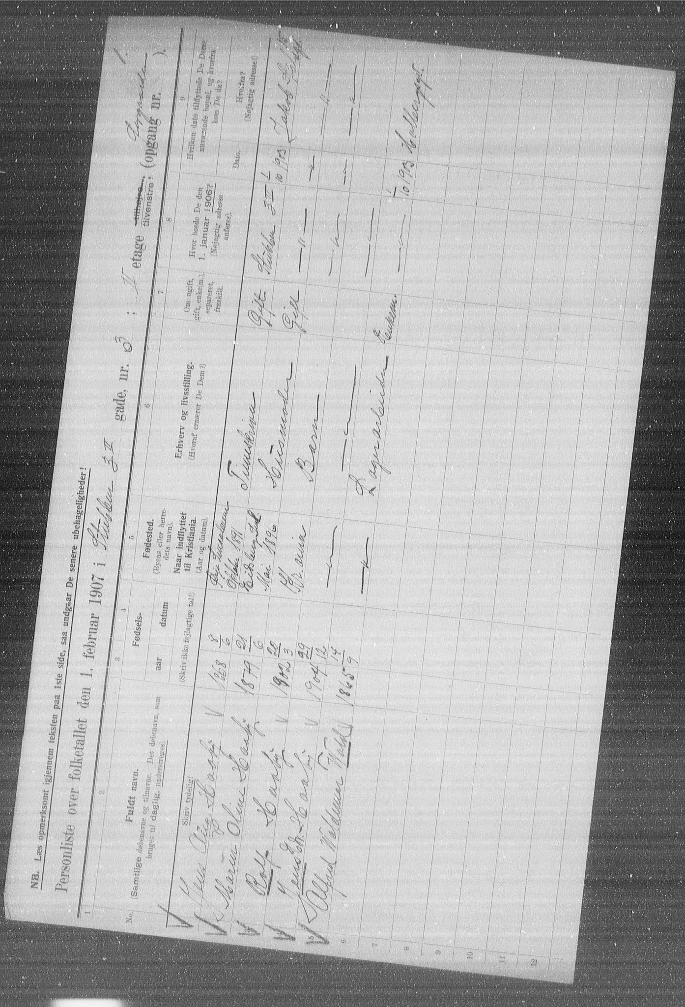 OBA, Municipal Census 1907 for Kristiania, 1907, p. 53201