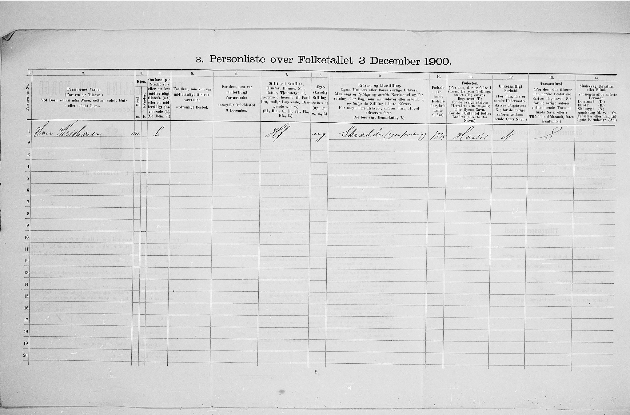 SAO, 1900 census for Kristiania, 1900, p. 47309