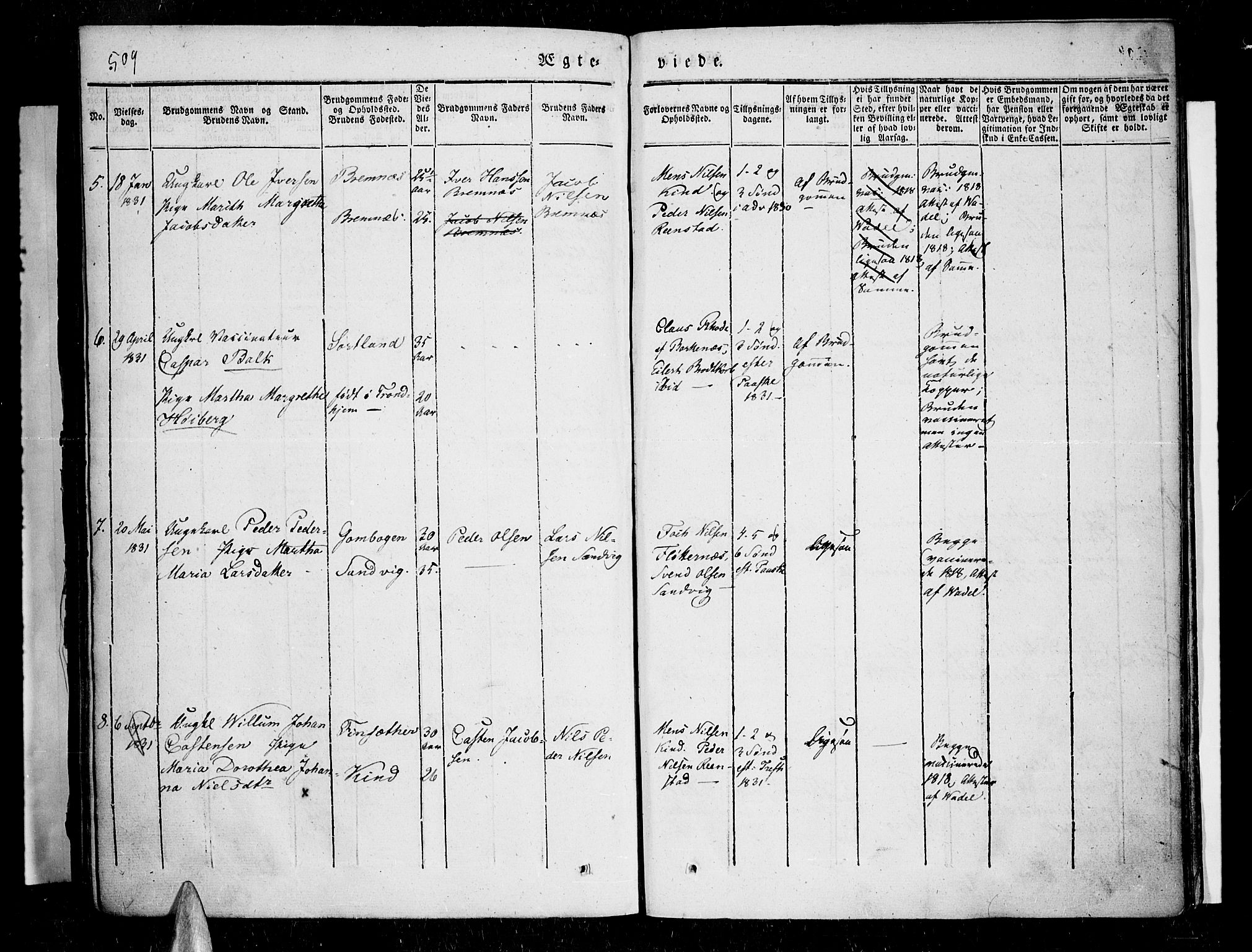 Kvæfjord sokneprestkontor, AV/SATØ-S-1323/G/Ga/Gaa/L0003kirke: Parish register (official) no. 3, 1830-1857, p. 509