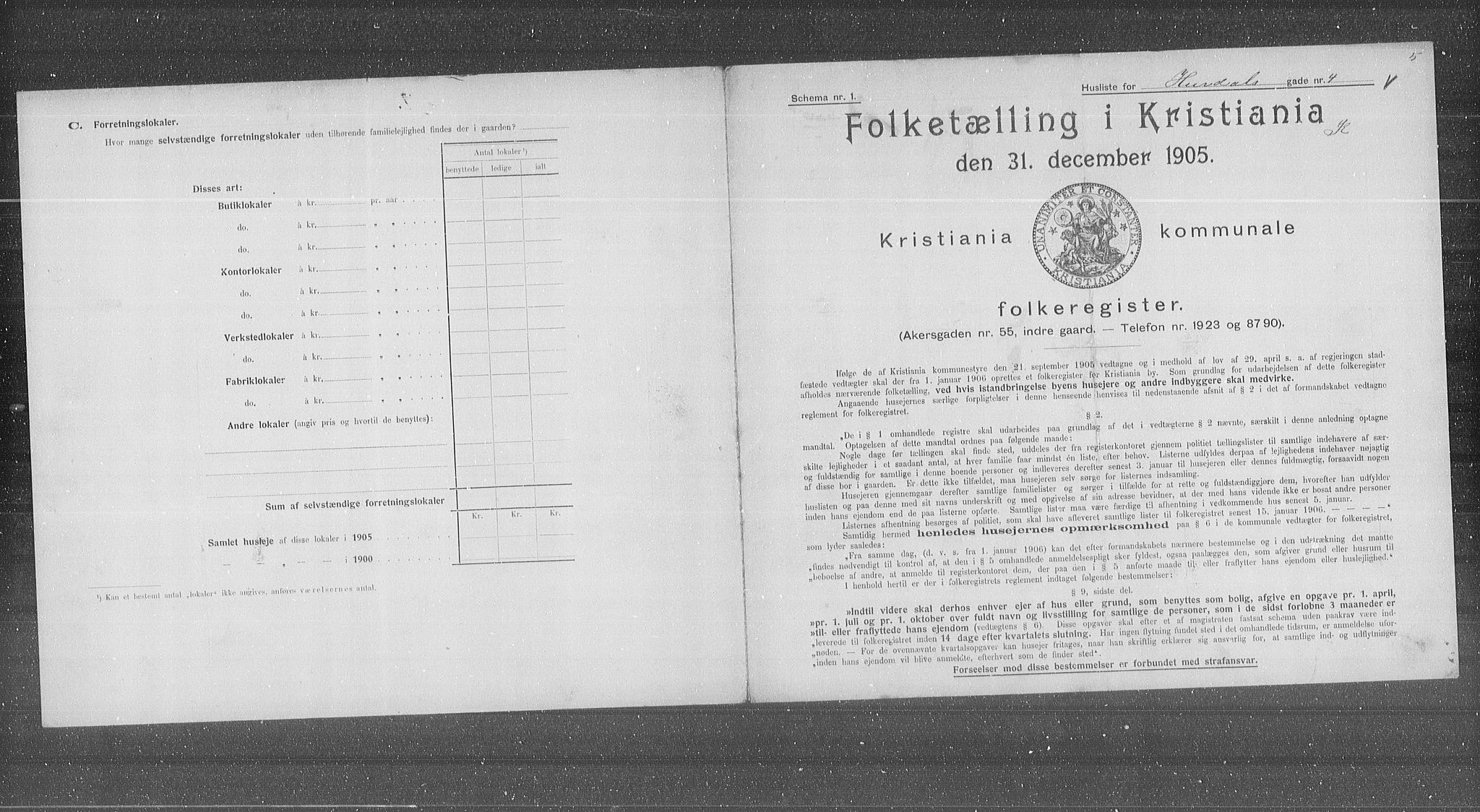 OBA, Municipal Census 1905 for Kristiania, 1905, p. 21934