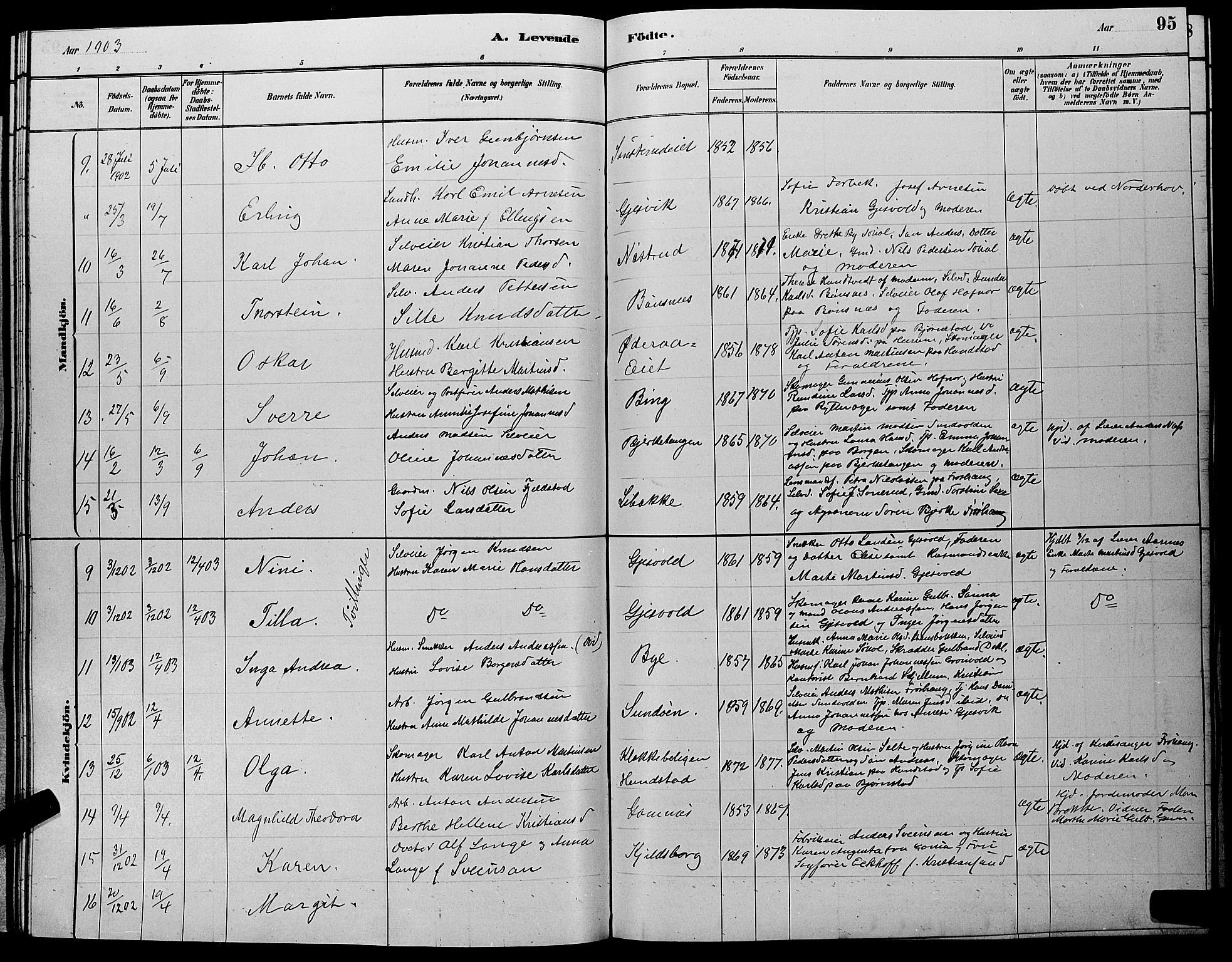 Hole kirkebøker, SAKO/A-228/G/Ga/L0003: Parish register (copy) no. I 3, 1879-1904, p. 95