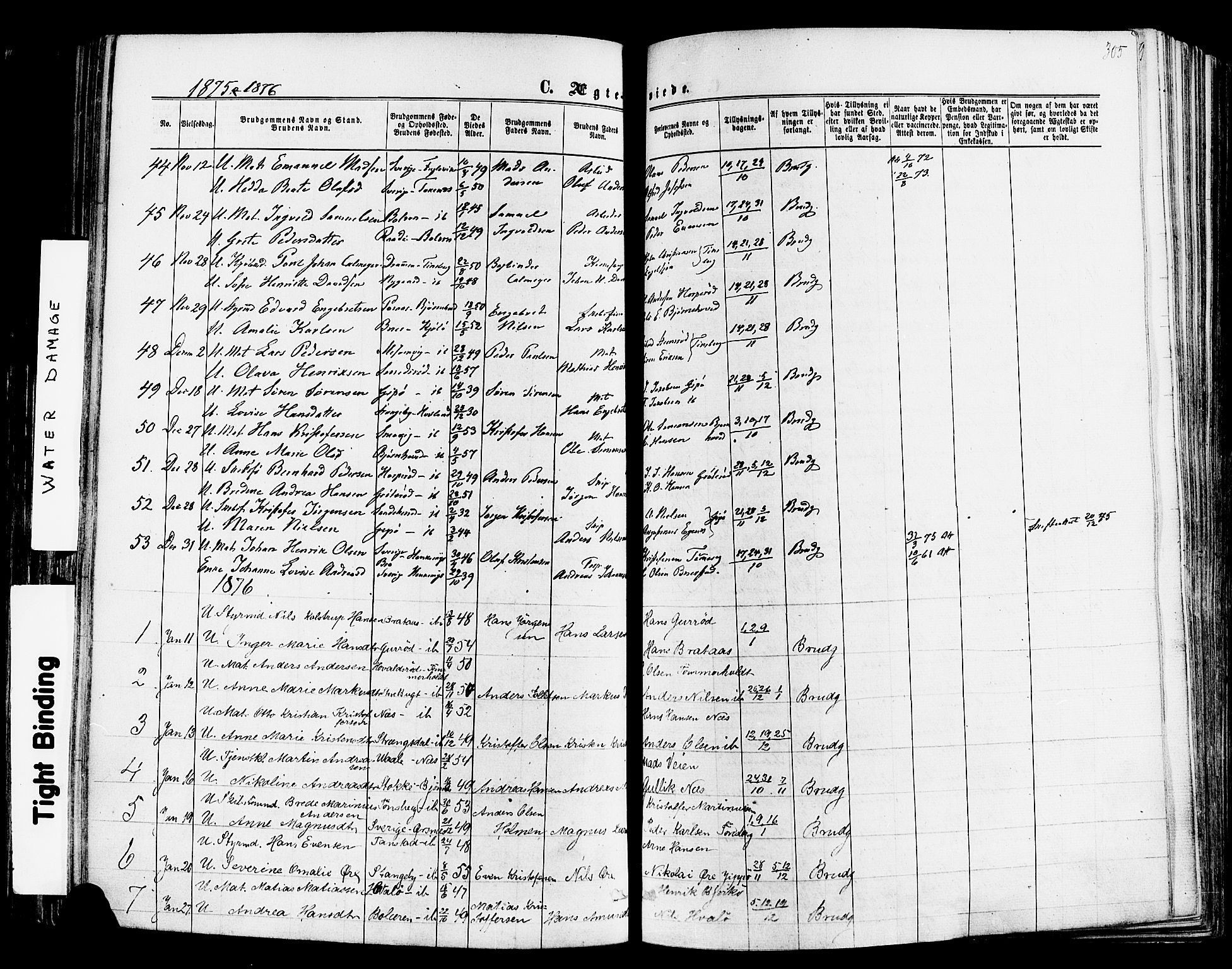 Nøtterøy kirkebøker, SAKO/A-354/F/Fa/L0007: Parish register (official) no. I 7, 1865-1877, p. 305