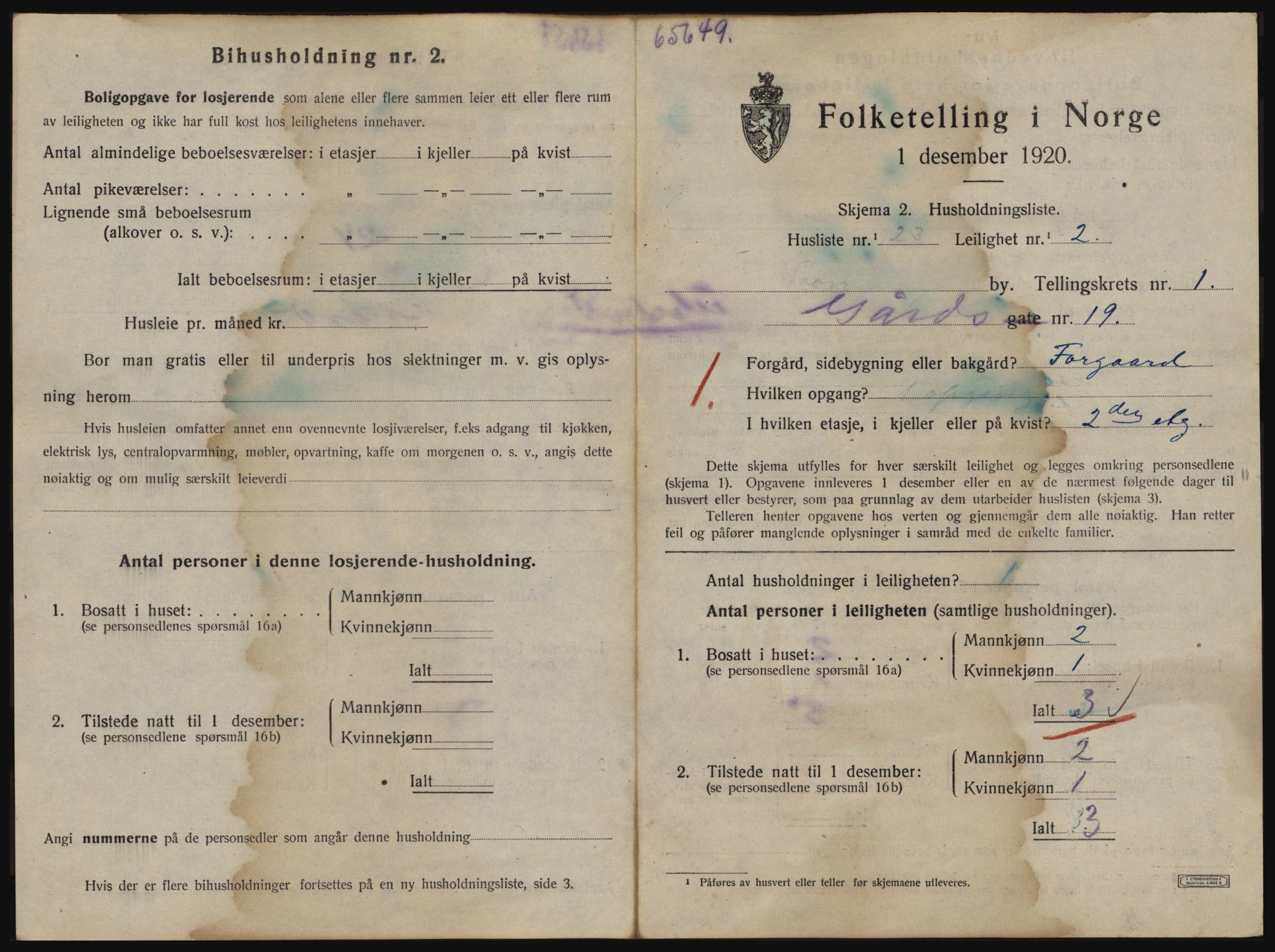 SAO, 1920 census for Son, 1920, p. 284