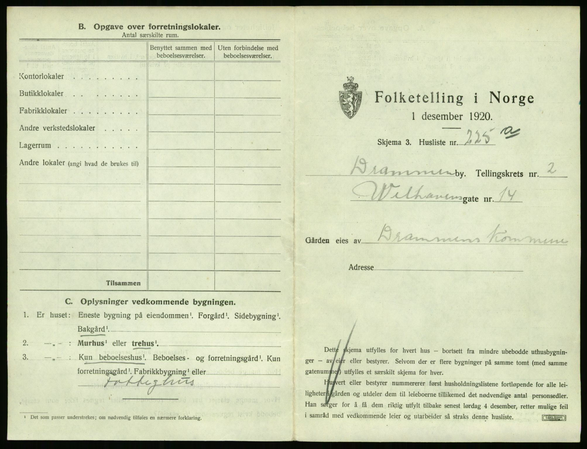 SAKO, 1920 census for Drammen, 1920, p. 71776