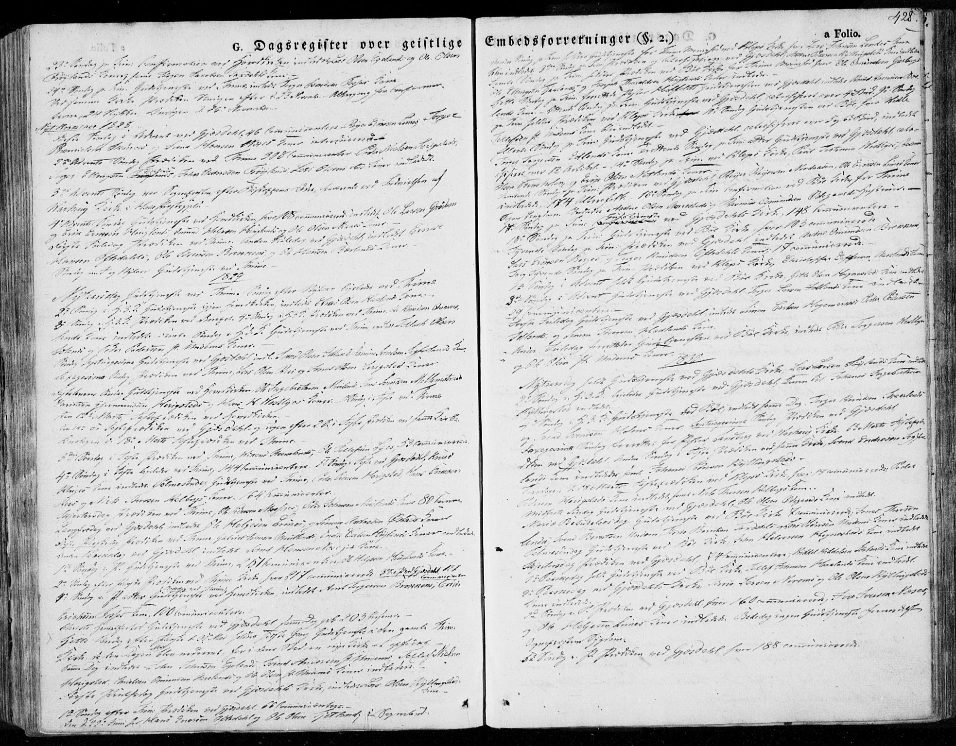 Lye sokneprestkontor, AV/SAST-A-101794/001/30BA/L0004: Parish register (official) no. A 4, 1826-1841, p. 428