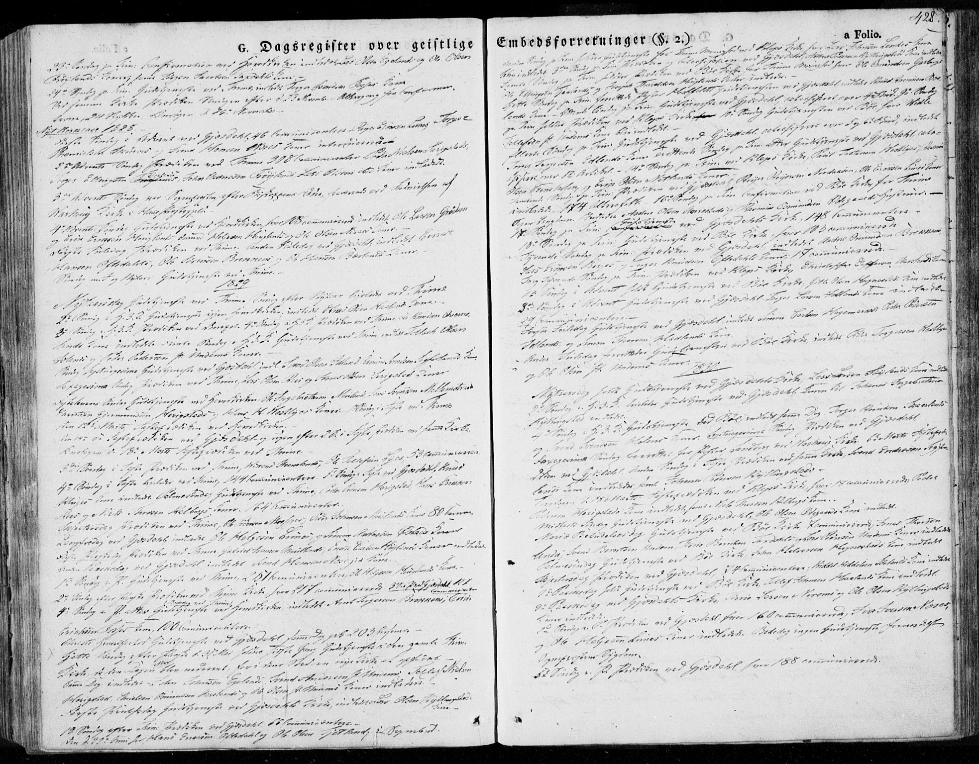 Lye sokneprestkontor, AV/SAST-A-101794/001/30BA/L0004: Parish register (official) no. A 4, 1826-1841, p. 428