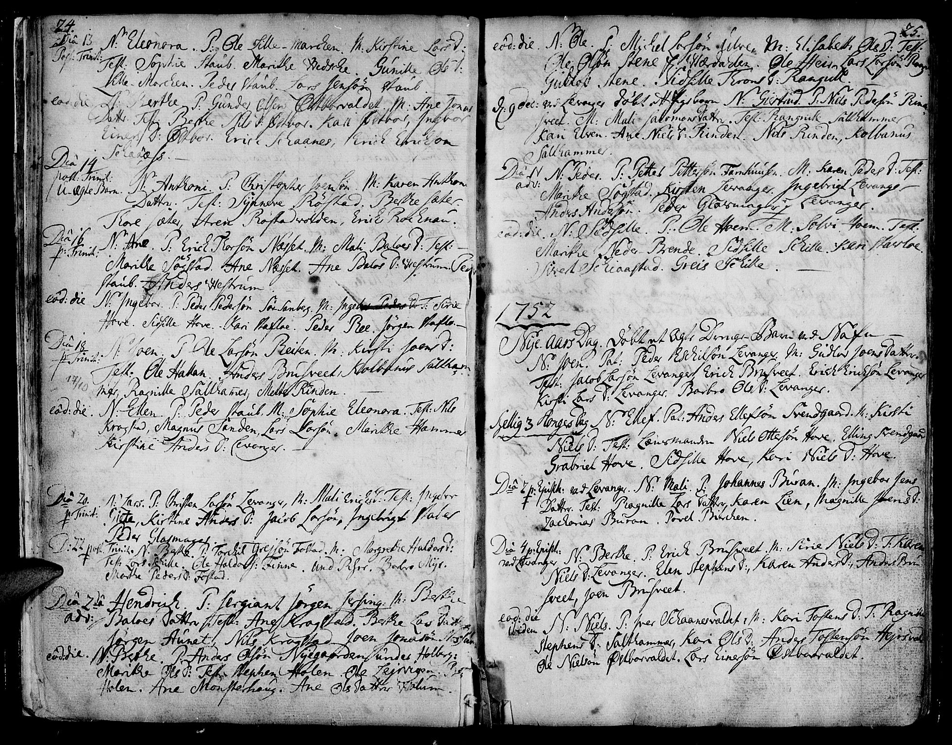 Ministerialprotokoller, klokkerbøker og fødselsregistre - Nord-Trøndelag, SAT/A-1458/717/L0141: Parish register (official) no. 717A01, 1747-1803, p. 24-25