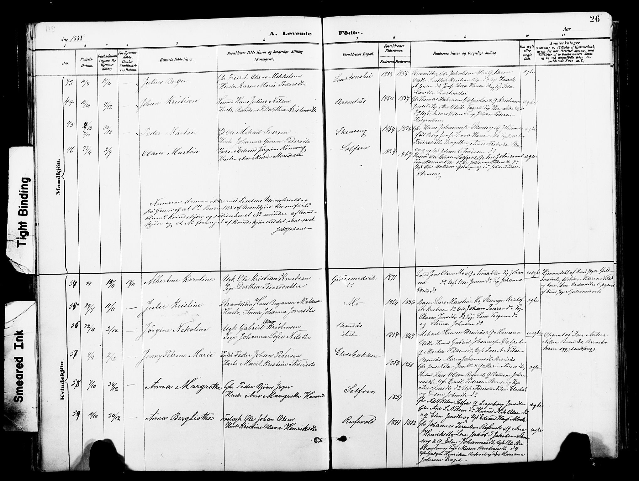 Ministerialprotokoller, klokkerbøker og fødselsregistre - Nordland, SAT/A-1459/827/L0421: Parish register (copy) no. 827C10, 1887-1906, p. 26