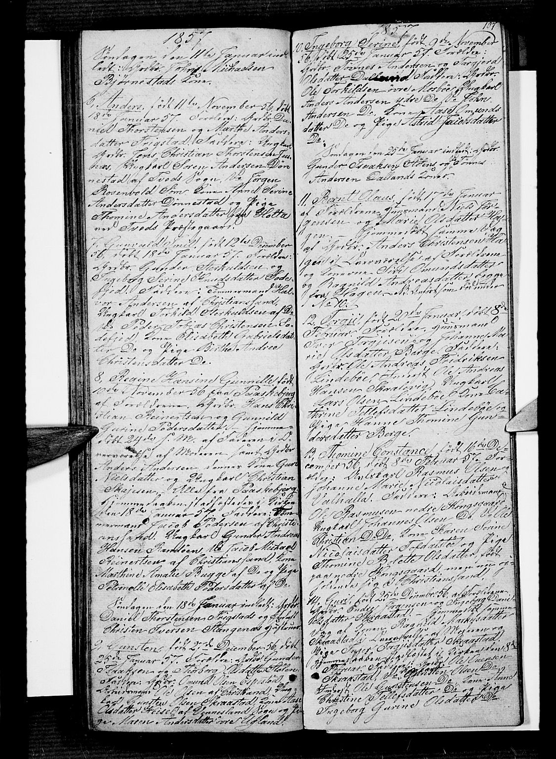 Oddernes sokneprestkontor, AV/SAK-1111-0033/F/Fb/Fba/L0005: Parish register (copy) no. B 5, 1846-1859, p. 106