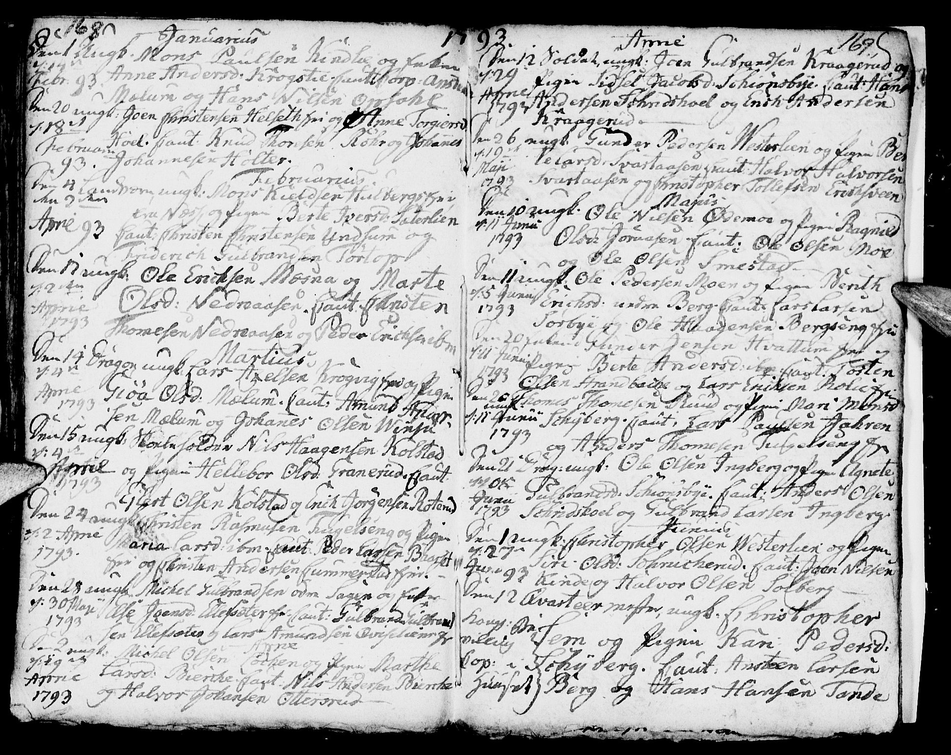 Ringsaker prestekontor, SAH/PREST-014/I/Ia/L0005/0006: Parish register draft no. 1F, 1793-1796, p. 168-169