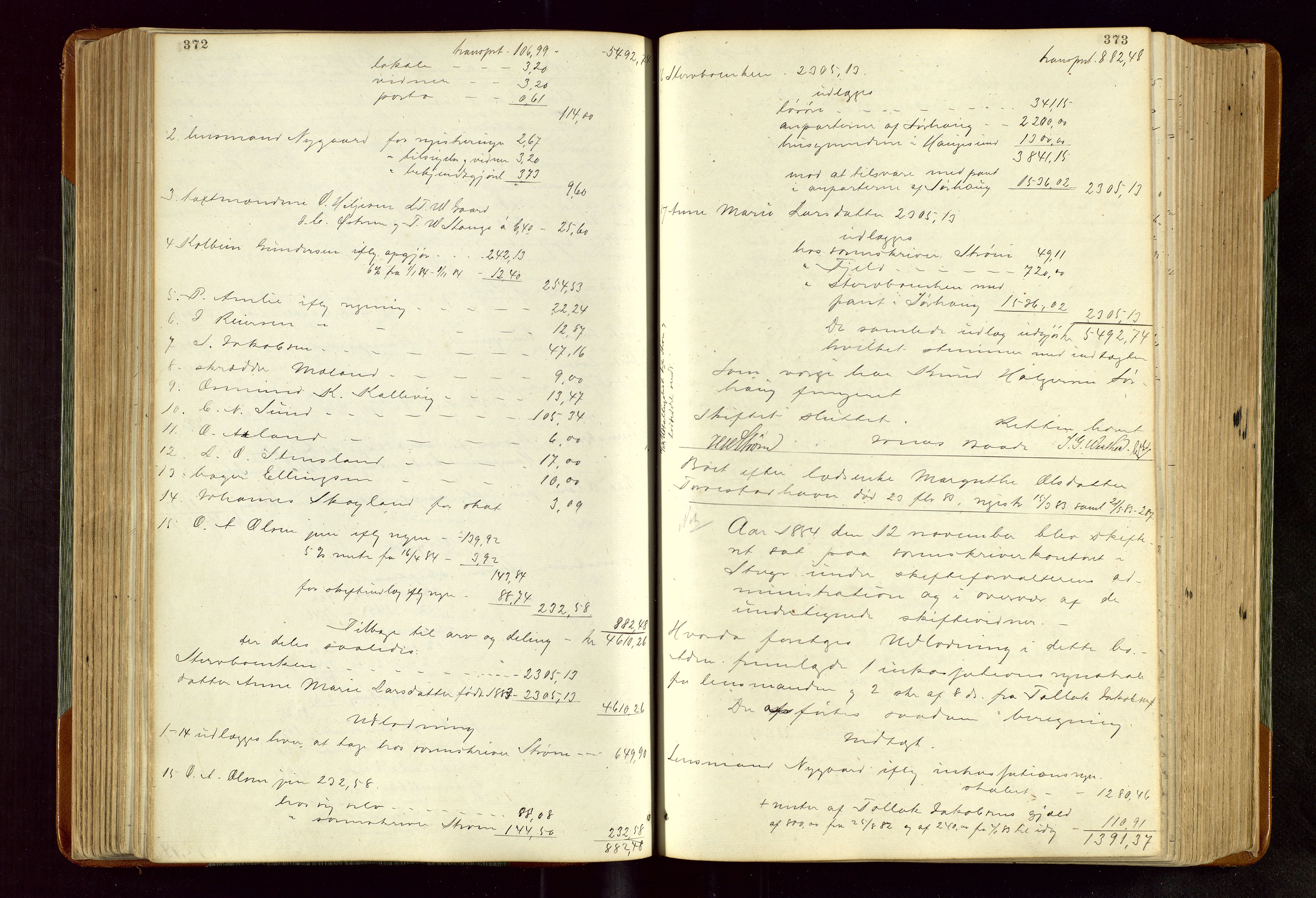 Karmsund sorenskriveri, AV/SAST-A-100311/01/IV/IVDBA/L0005: SKIFTEPROTOKOLL SKJOLD,TORVESTAD, TYSVÆR, 1877-1895, p. 372-373