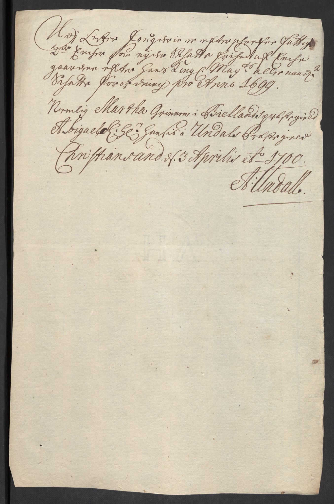 Rentekammeret inntil 1814, Reviderte regnskaper, Fogderegnskap, RA/EA-4092/R43/L2547: Fogderegnskap Lista og Mandal, 1698-1699, p. 244