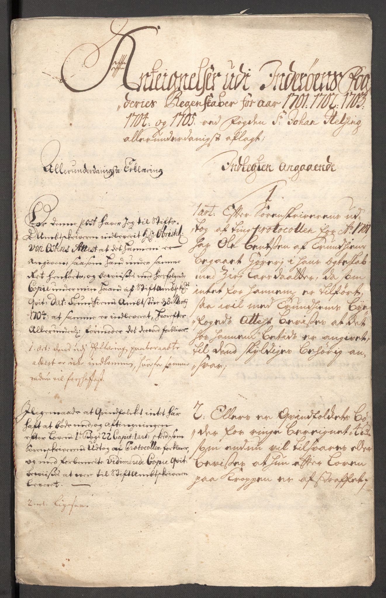 Rentekammeret inntil 1814, Reviderte regnskaper, Fogderegnskap, AV/RA-EA-4092/R63/L4314: Fogderegnskap Inderøy, 1705, p. 220