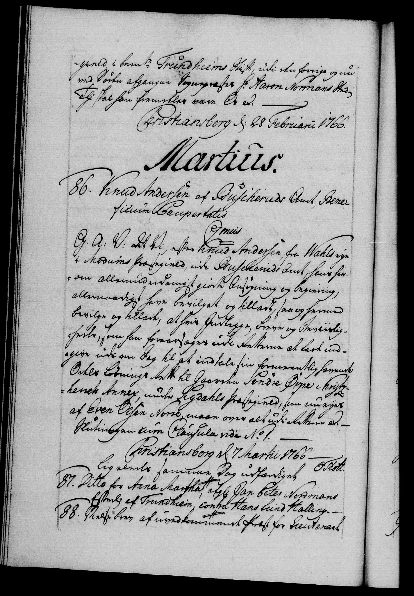 Danske Kanselli 1572-1799, AV/RA-EA-3023/F/Fc/Fca/Fcaa/L0043: Norske registre, 1766-1768, p. 24b