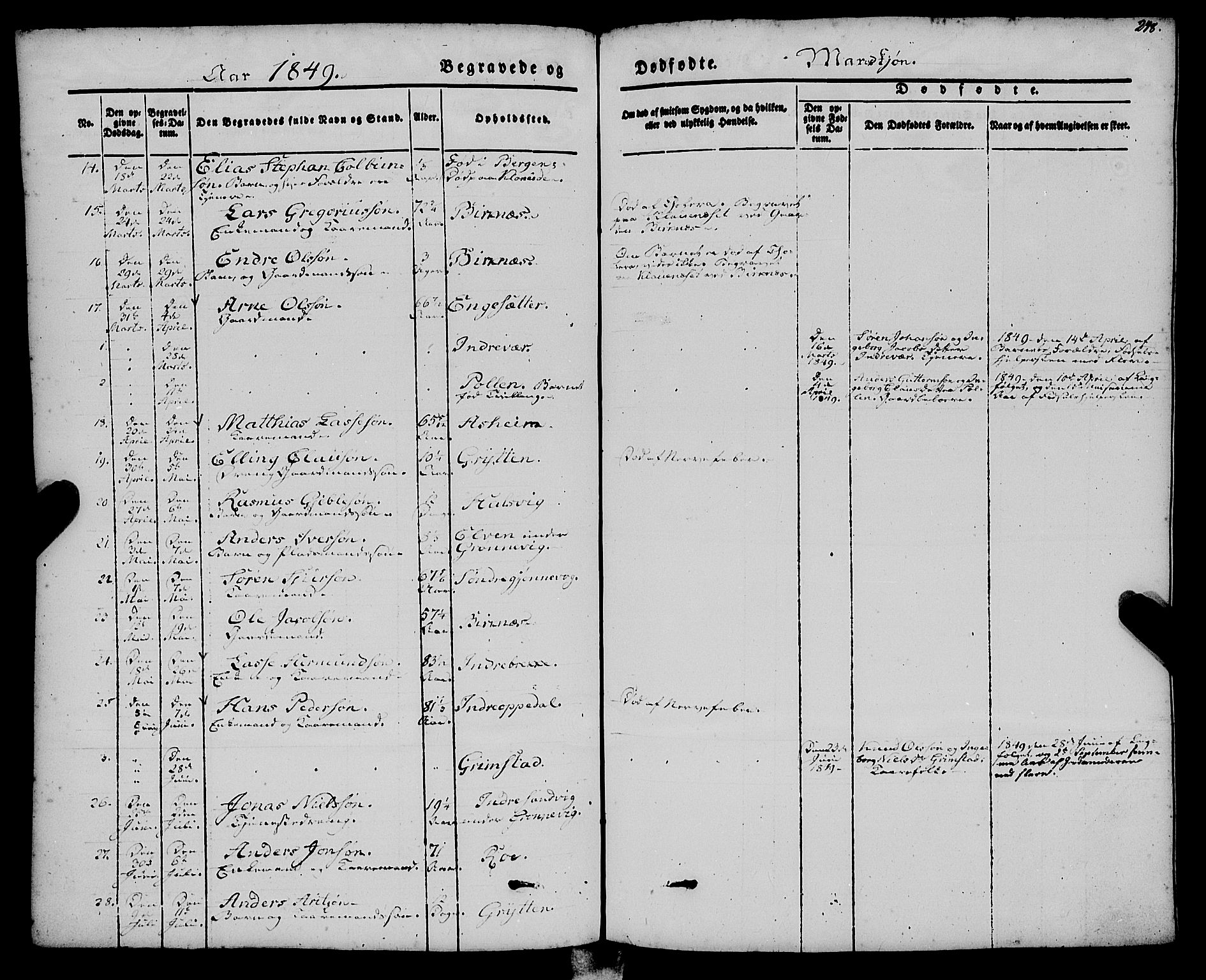 Gulen sokneprestembete, AV/SAB-A-80201/H/Haa/Haaa/L0021: Parish register (official) no. A 21, 1848-1858, p. 248