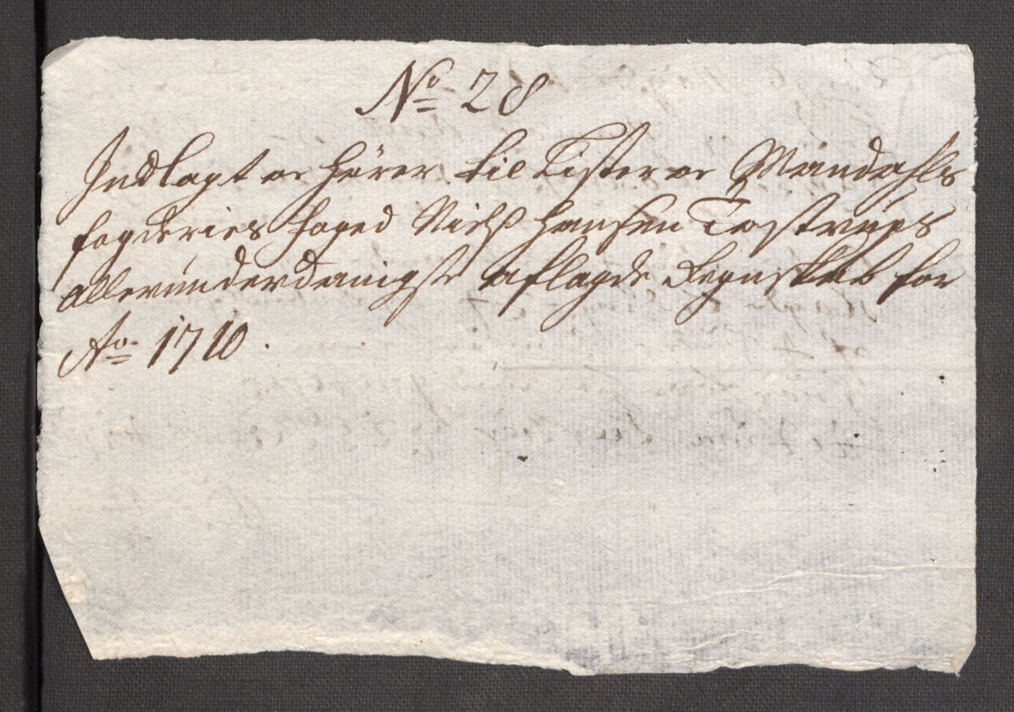 Rentekammeret inntil 1814, Reviderte regnskaper, Fogderegnskap, AV/RA-EA-4092/R43/L2553: Fogderegnskap Lista og Mandal, 1710, p. 110