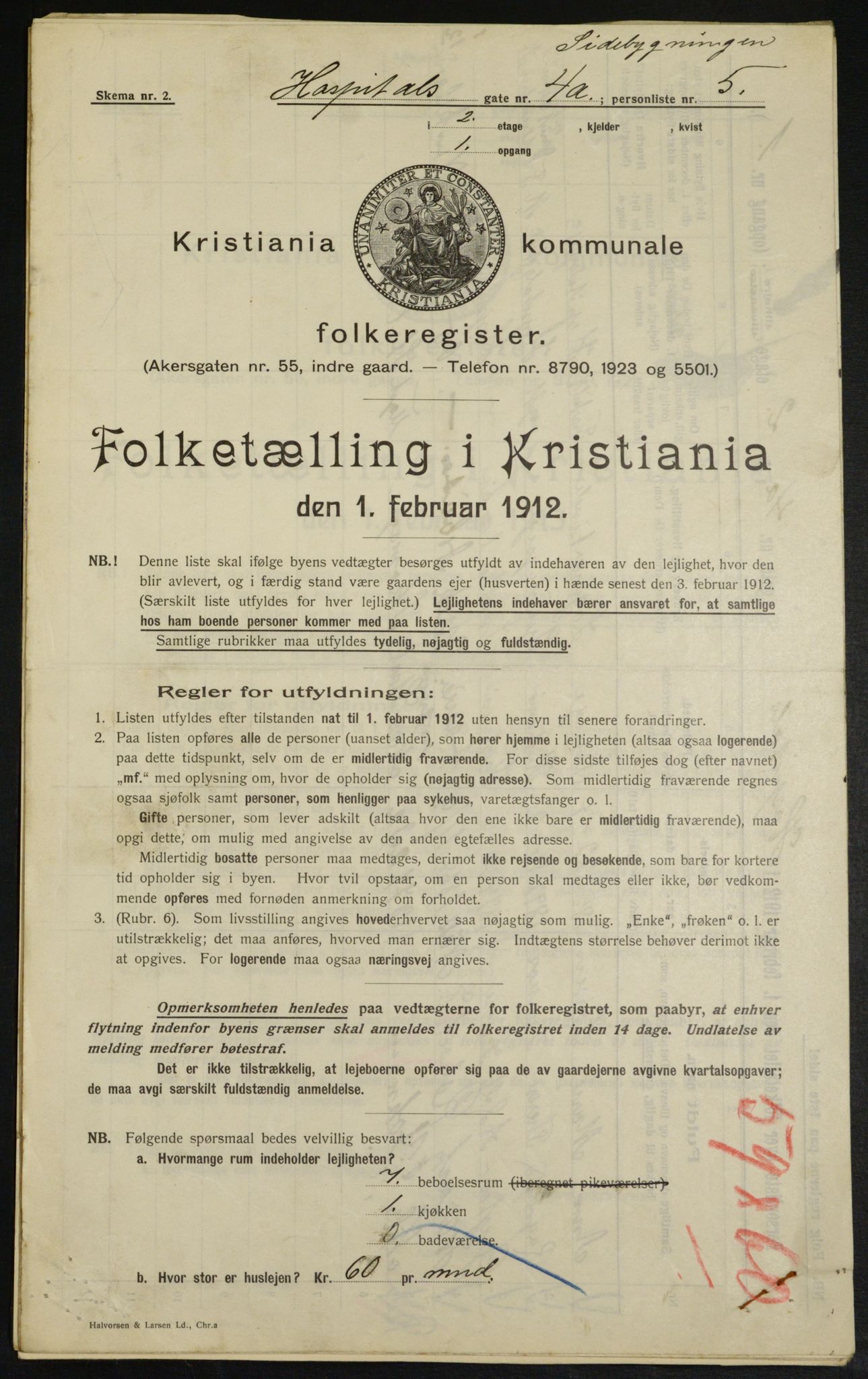 OBA, Municipal Census 1913 for Kristiania, 1913, p. 41252