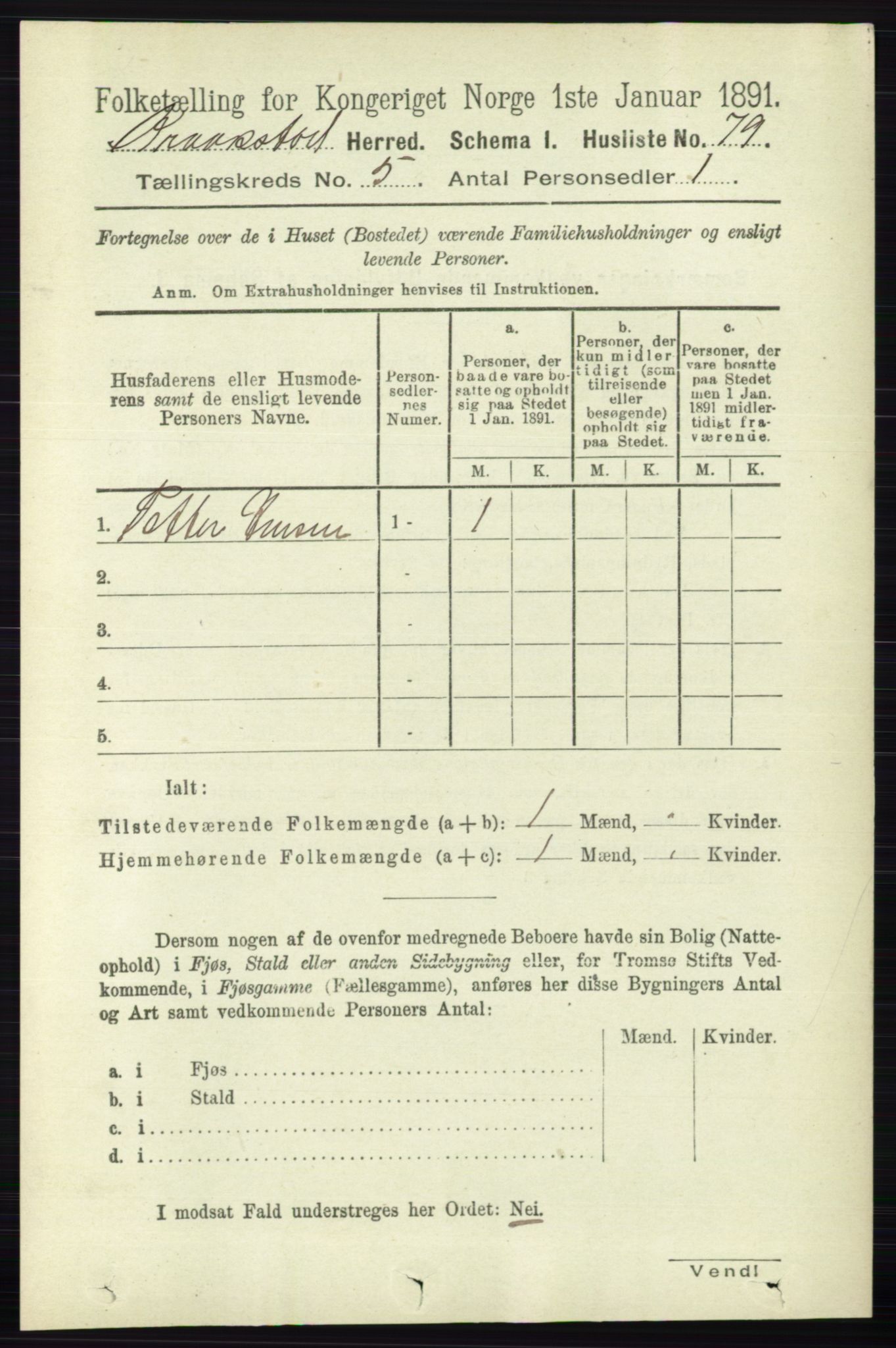 RA, 1891 census for 0212 Kråkstad, 1891, p. 2481