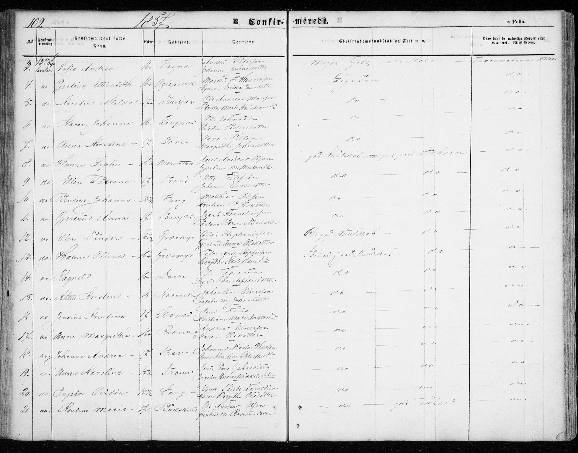 Lenvik sokneprestembete, SATØ/S-1310/H/Ha/Haa/L0007kirke: Parish register (official) no. 7, 1855-1865, p. 102