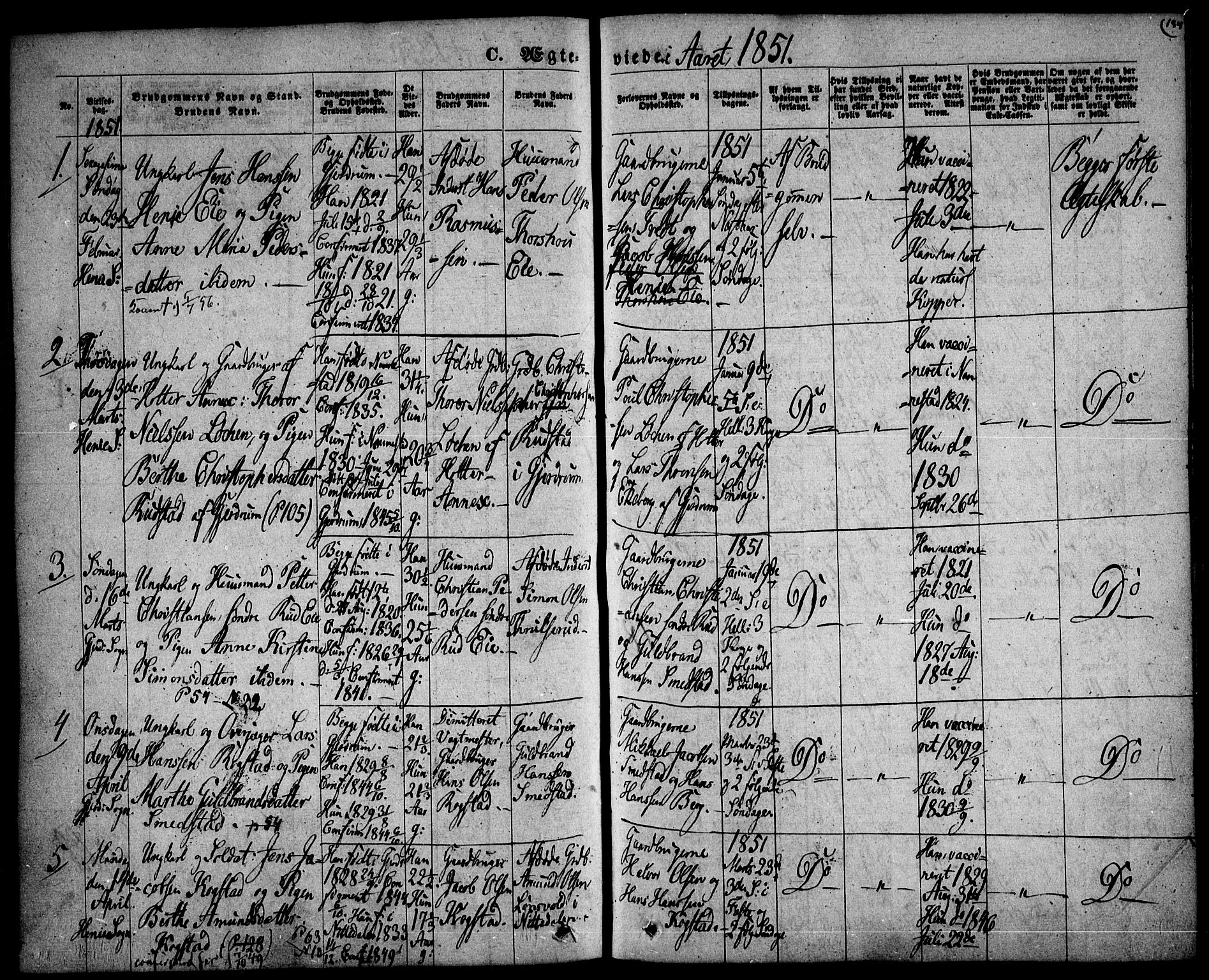 Gjerdrum prestekontor Kirkebøker, AV/SAO-A-10412b/F/Fa/L0006: Parish register (official) no. I 6, 1845-1856, p. 184