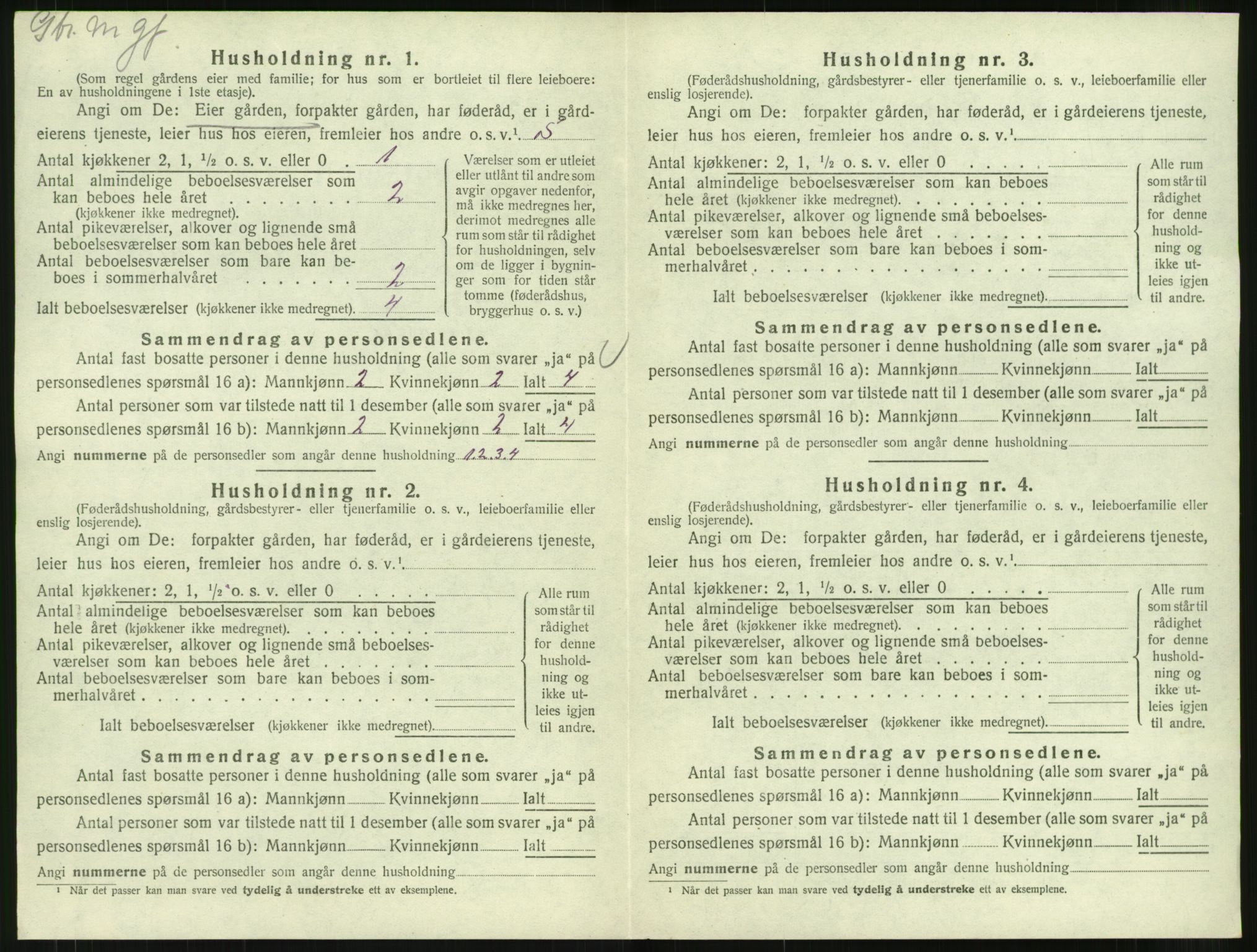 SAT, 1920 census for Kornstad, 1920, p. 424