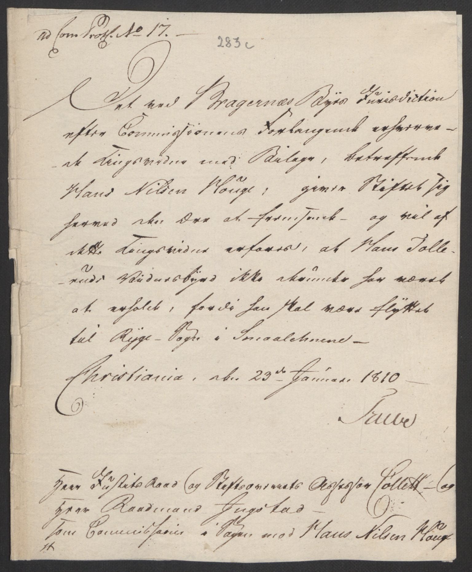 Justisdepartementet, Kommisjon i saken mot Hans Nielsen Hauge 1804, AV/RA-S-1151/D/L0003: Hans Nielsen Hauges sak, 1813, p. 645