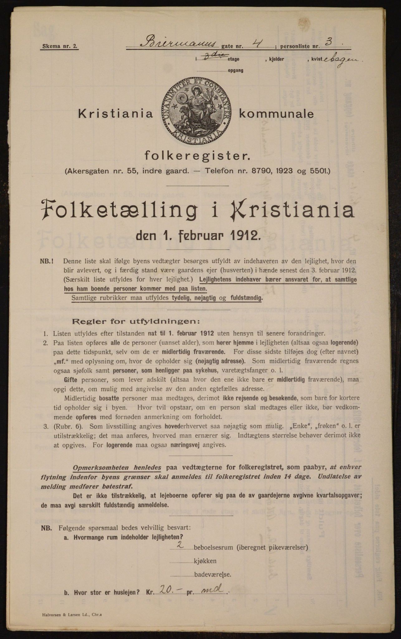 OBA, Municipal Census 1912 for Kristiania, 1912, p. 4793