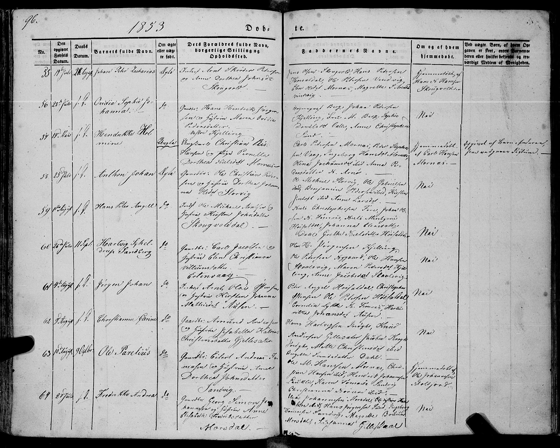 Ministerialprotokoller, klokkerbøker og fødselsregistre - Nordland, SAT/A-1459/805/L0097: Parish register (official) no. 805A04, 1837-1861, p. 96