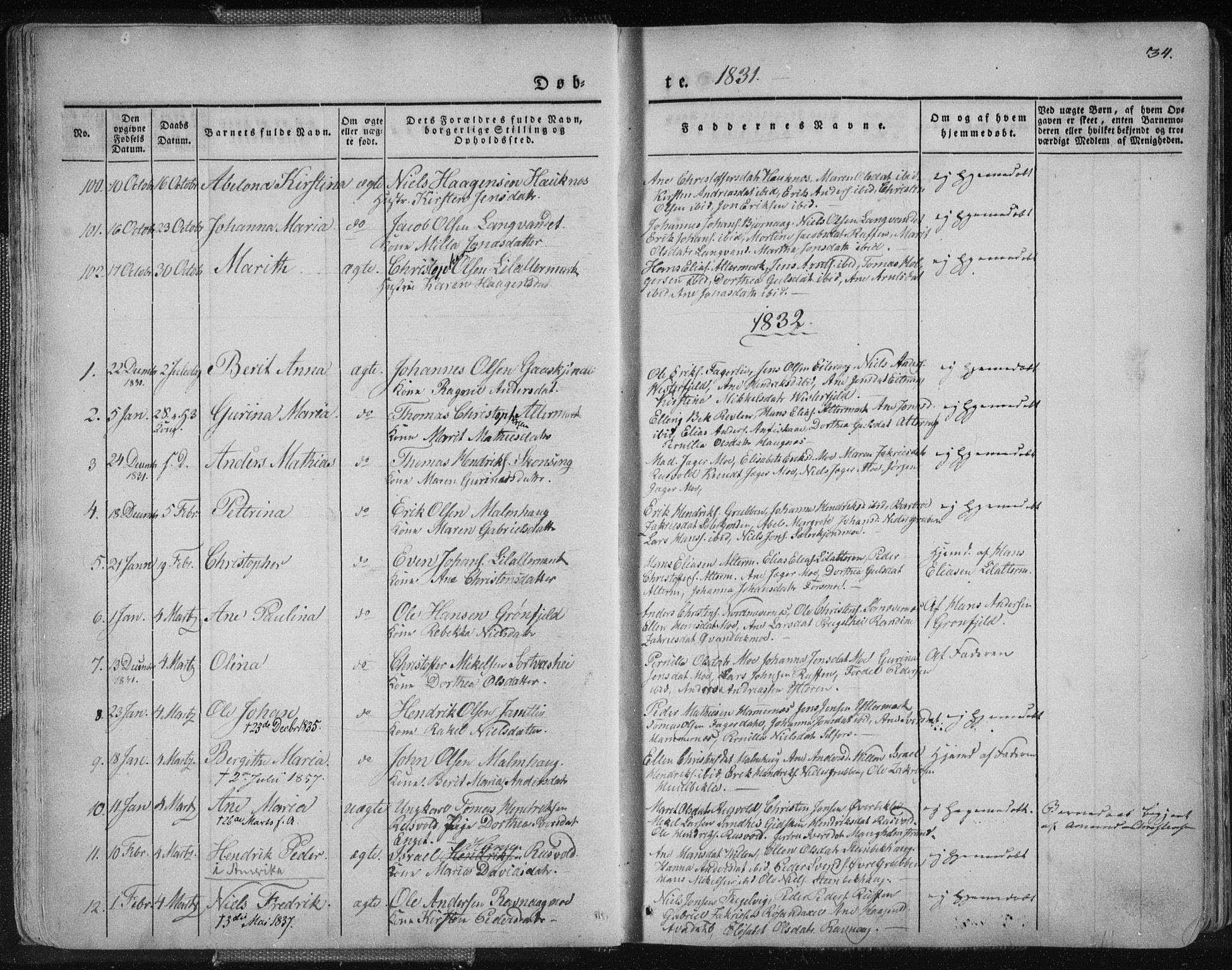 Ministerialprotokoller, klokkerbøker og fødselsregistre - Nordland, SAT/A-1459/827/L0390: Parish register (official) no. 827A02, 1826-1841, p. 34