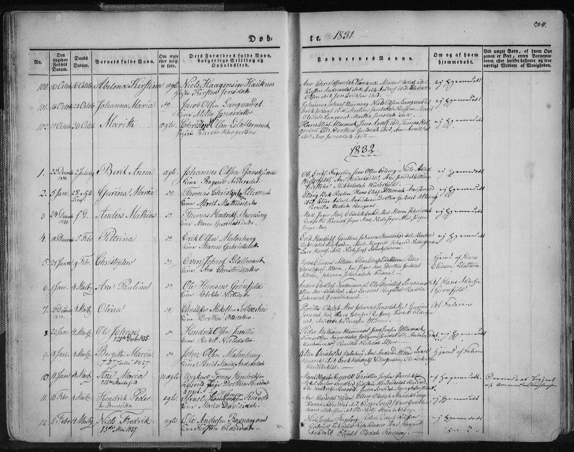 Ministerialprotokoller, klokkerbøker og fødselsregistre - Nordland, AV/SAT-A-1459/827/L0390: Parish register (official) no. 827A02, 1826-1841, p. 34