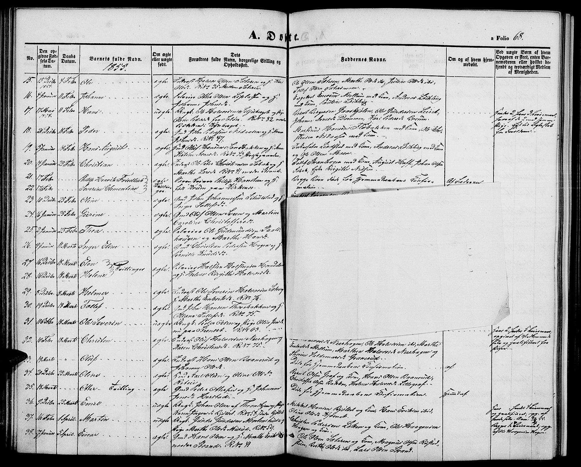 Elverum prestekontor, SAH/PREST-044/H/Ha/Hab/L0002: Parish register (copy) no. 2, 1845-1855, p. 68