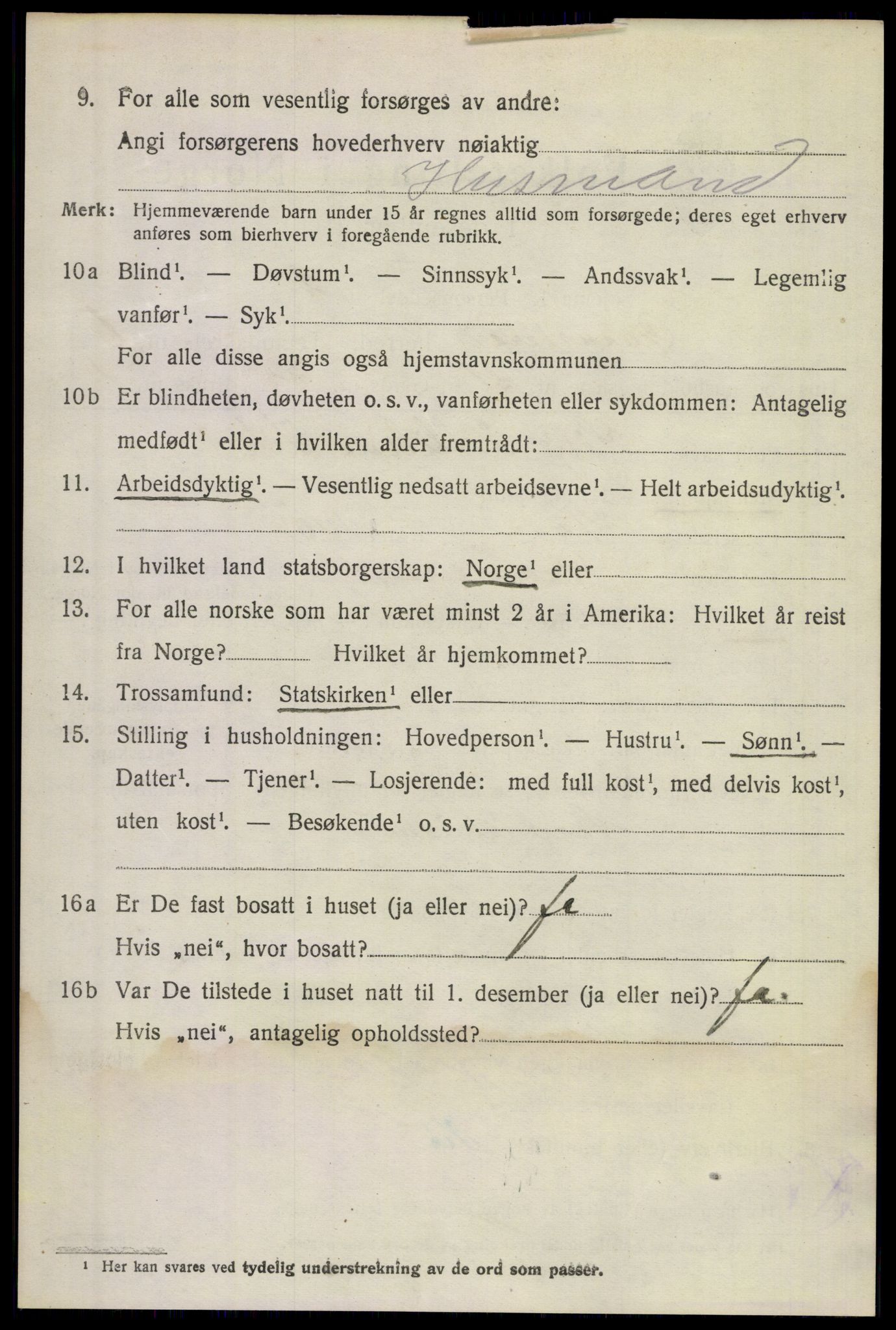 SAKO, 1920 census for Gransherad, 1920, p. 2697