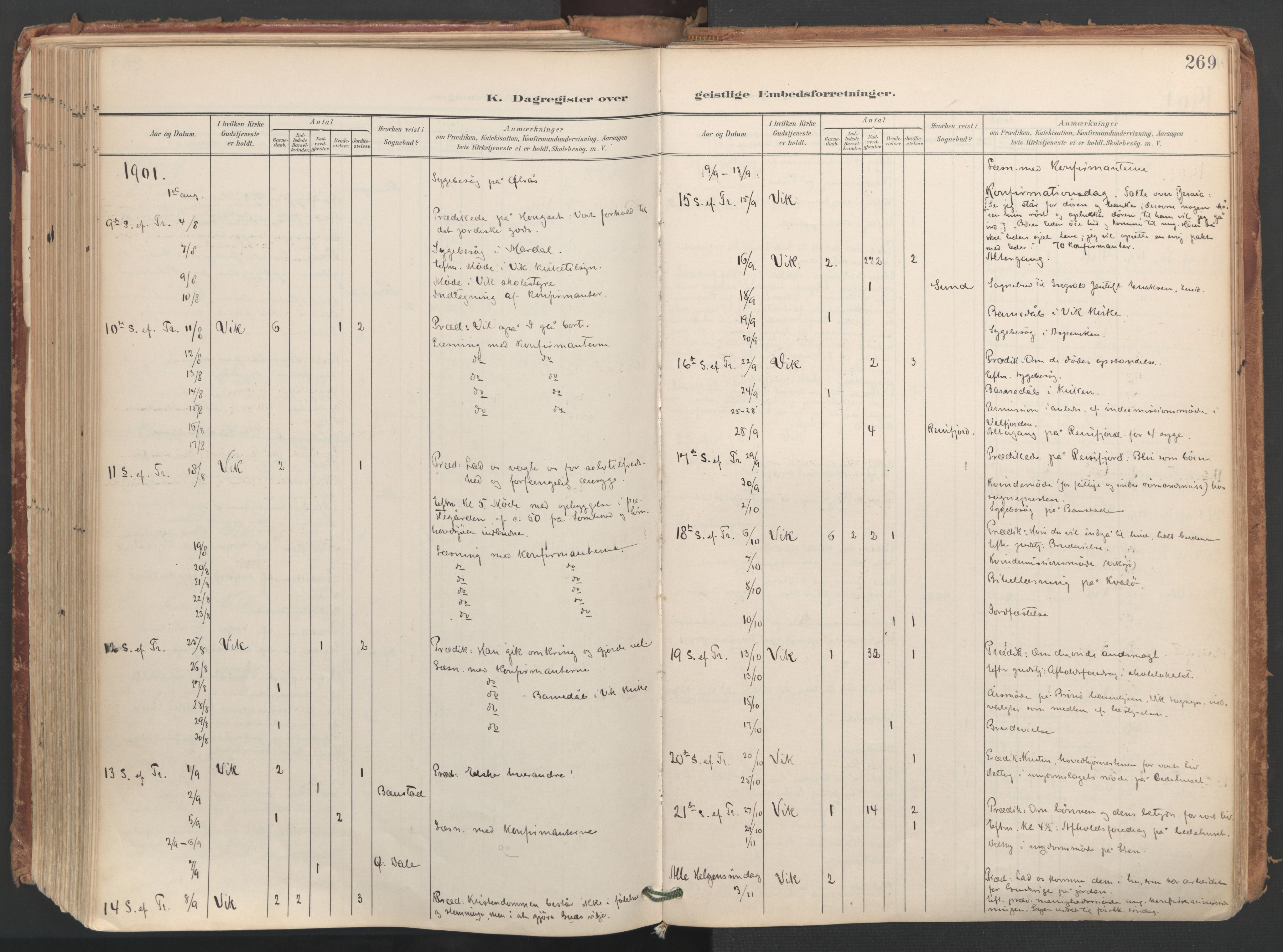 Ministerialprotokoller, klokkerbøker og fødselsregistre - Nordland, AV/SAT-A-1459/812/L0180: Parish register (official) no. 812A09, 1901-1915, p. 269