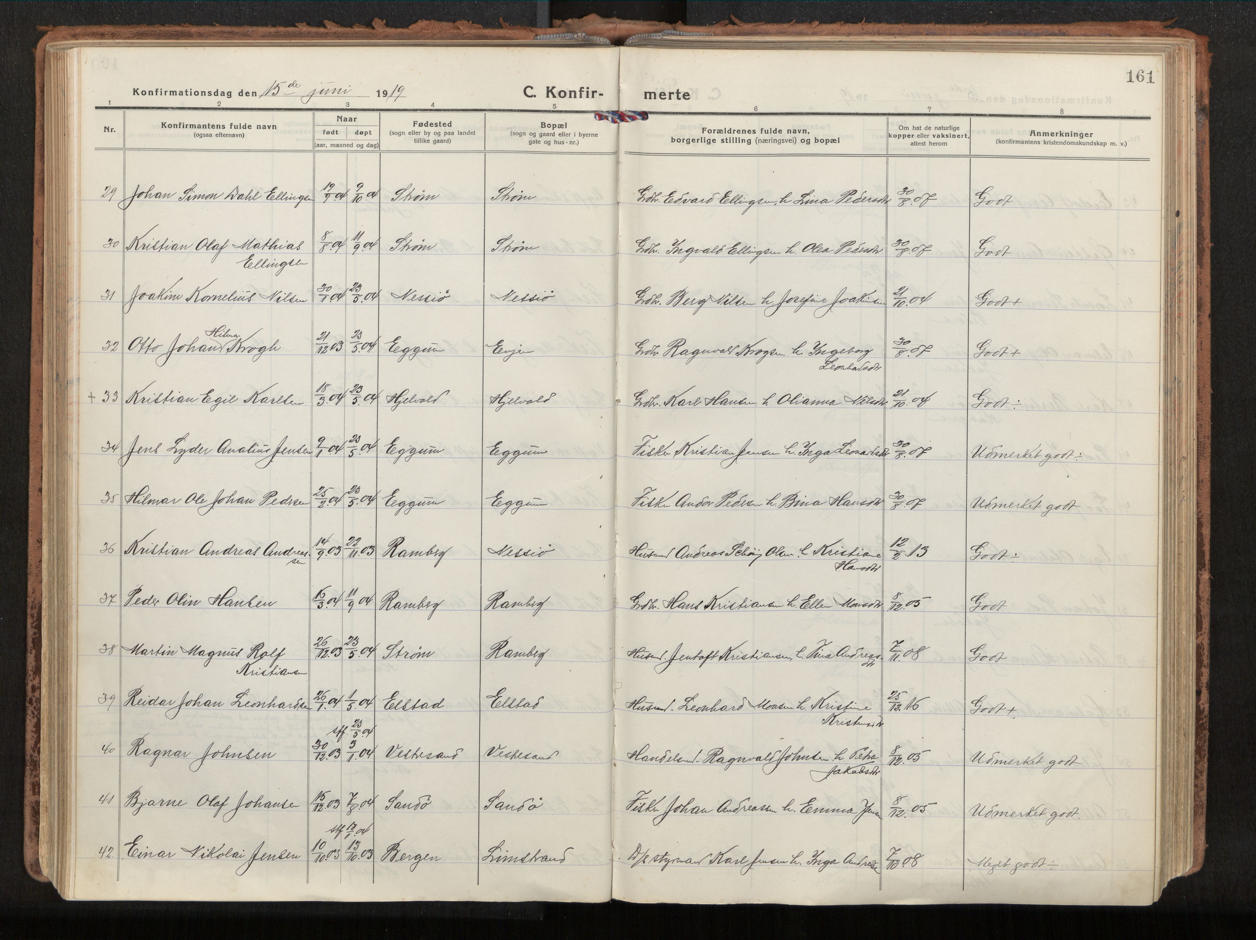 Ministerialprotokoller, klokkerbøker og fødselsregistre - Nordland, SAT/A-1459/880/L1136: Parish register (official) no. 880A10, 1919-1927, p. 161