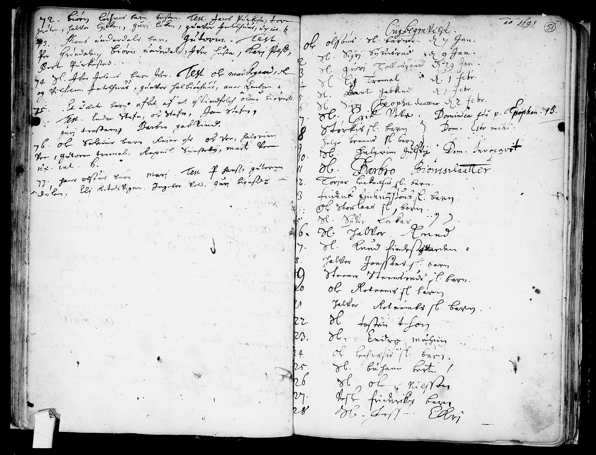 Nes kirkebøker, SAKO/A-236/F/Fa/L0001: Parish register (official) no. 1, 1693-1706, p. 51