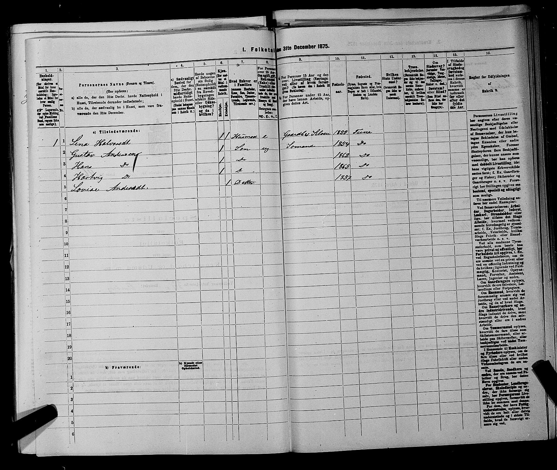 RA, 1875 census for 0130P Tune, 1875, p. 2063