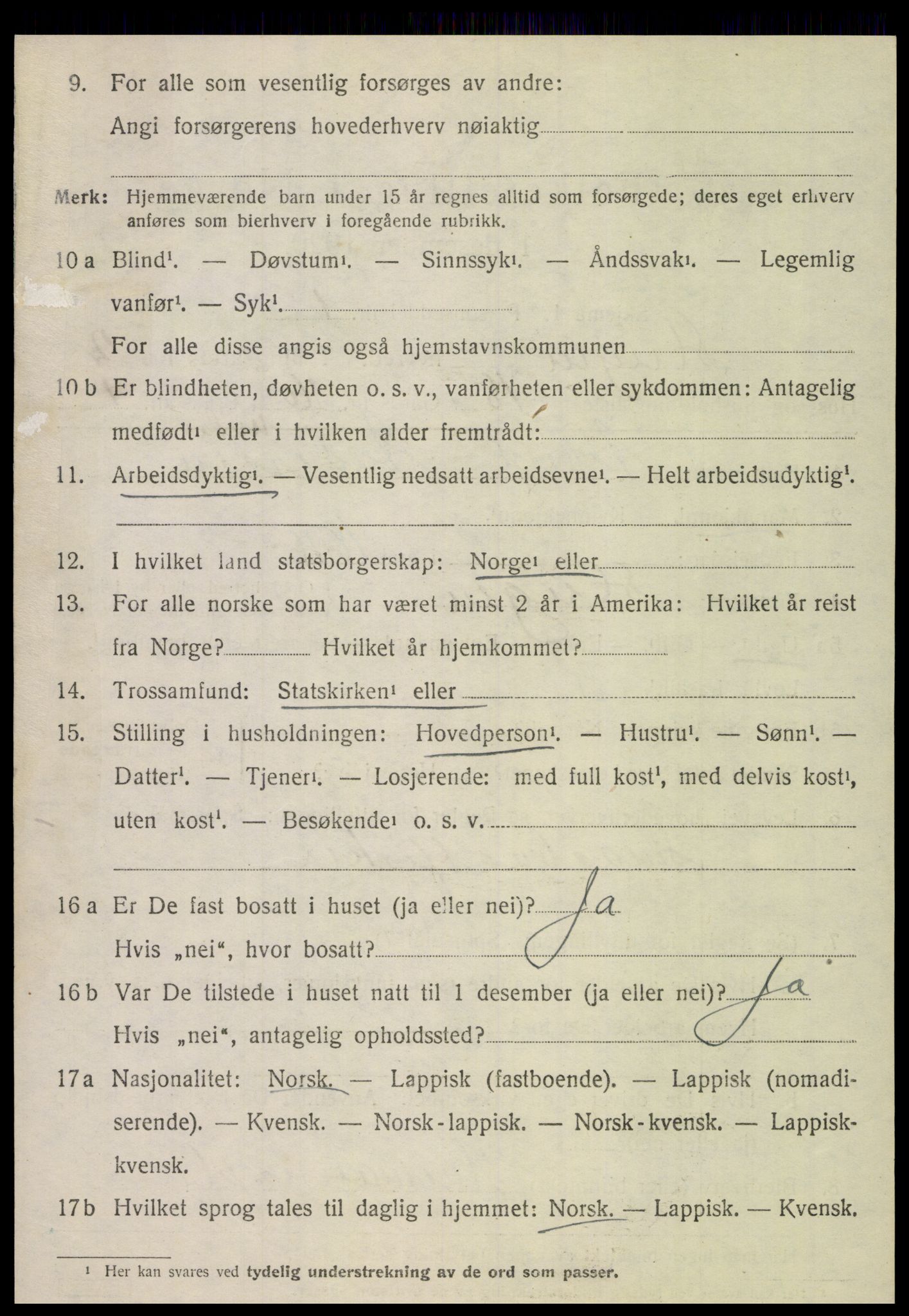 SAT, 1920 census for Steigen, 1920, p. 1359