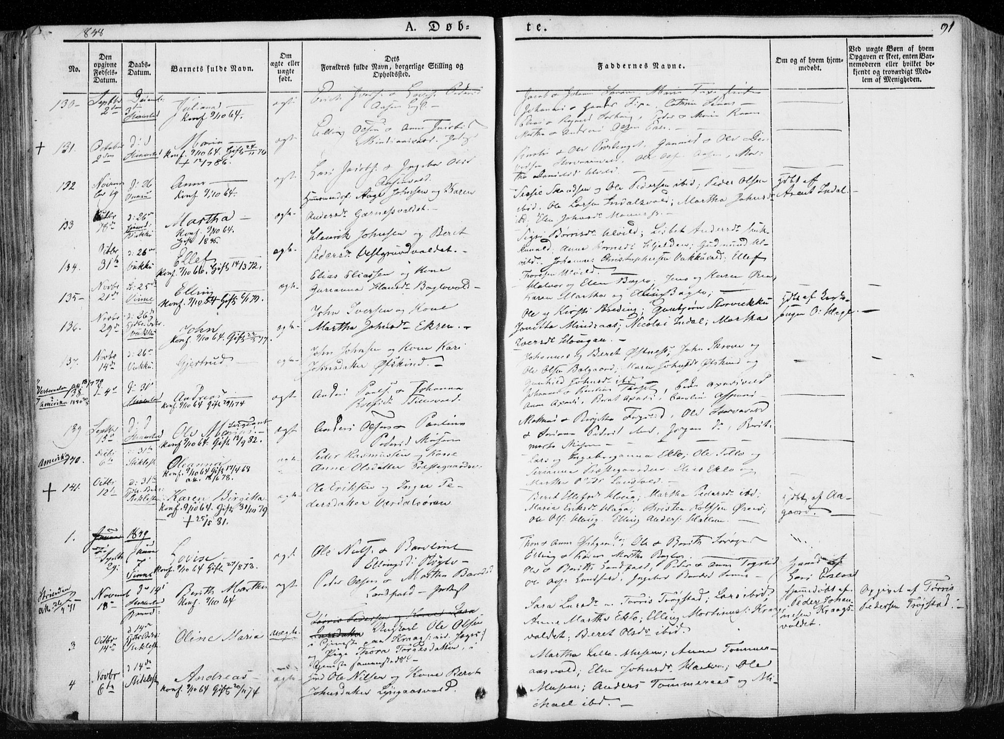 Ministerialprotokoller, klokkerbøker og fødselsregistre - Nord-Trøndelag, SAT/A-1458/723/L0239: Parish register (official) no. 723A08, 1841-1851, p. 91
