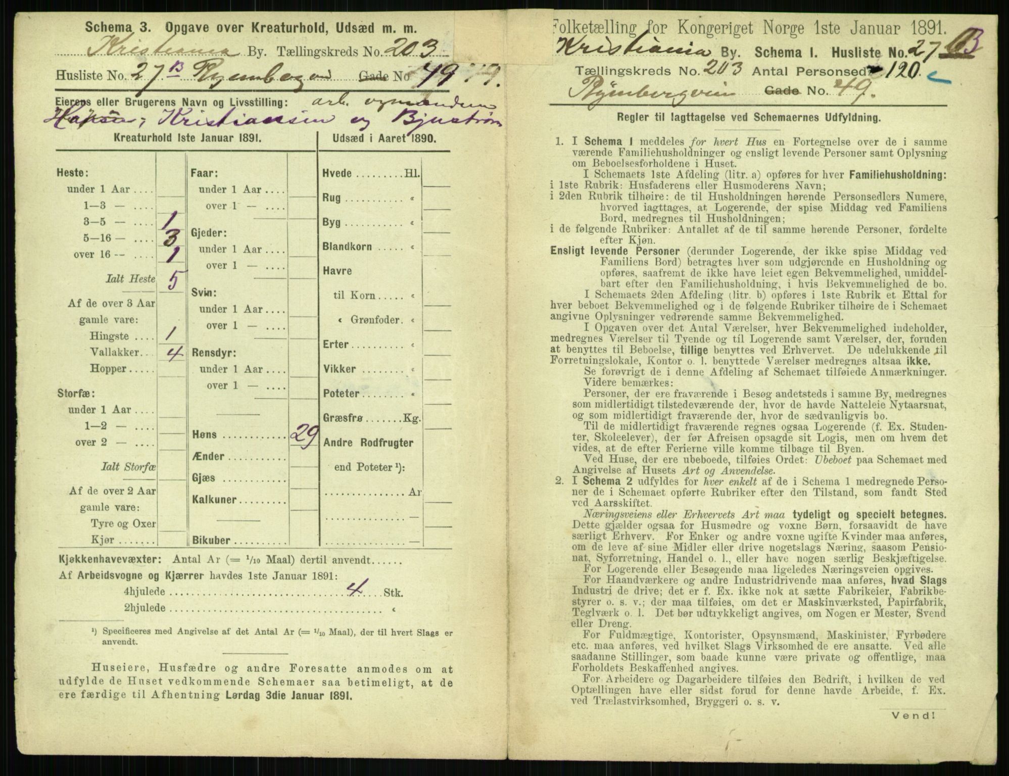 RA, 1891 census for 0301 Kristiania, 1891, p. 122100