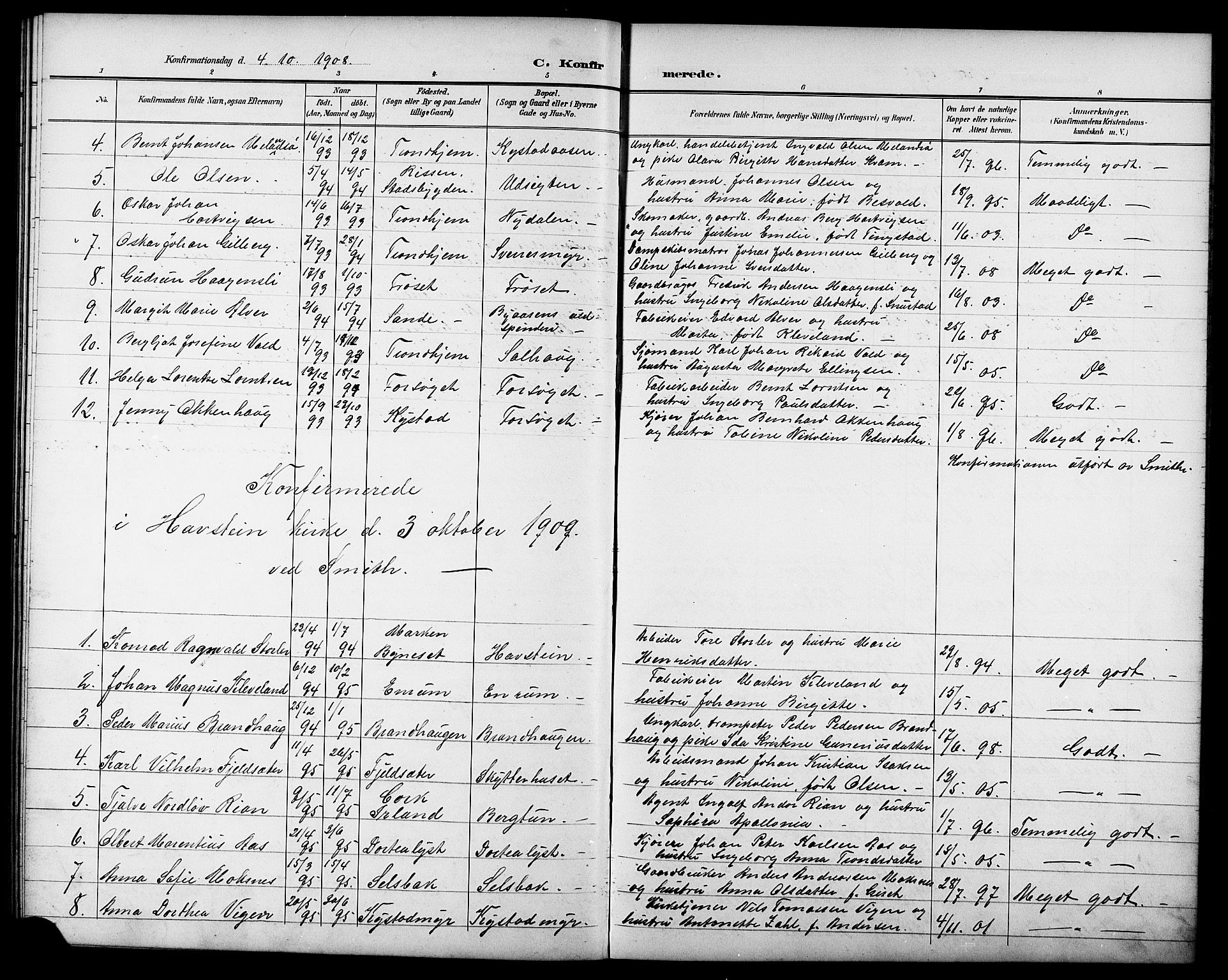 Ministerialprotokoller, klokkerbøker og fødselsregistre - Sør-Trøndelag, AV/SAT-A-1456/611/L0355: Parish register (copy) no. 611C03, 1897-1914
