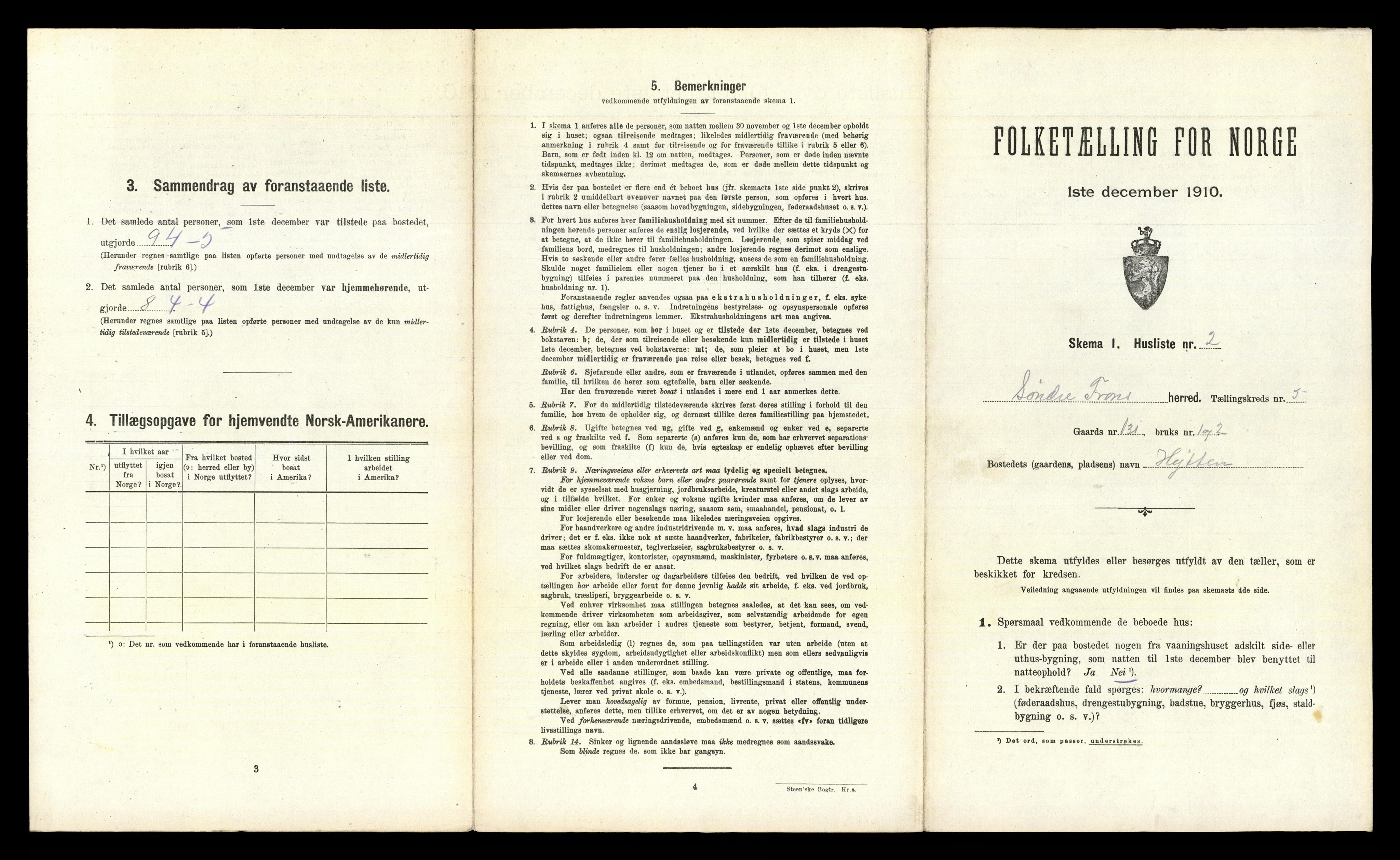 RA, 1910 census for Sør-Fron, 1910, p. 534