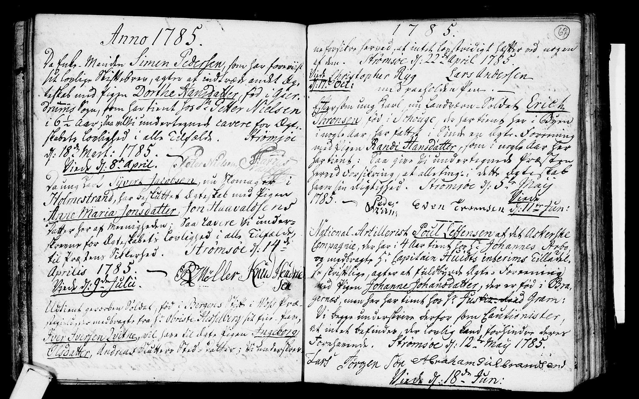 Strømsø kirkebøker, SAKO/A-246/H/Hb/L0001: Best man's statements no. 1, 1752-1815, p. 69