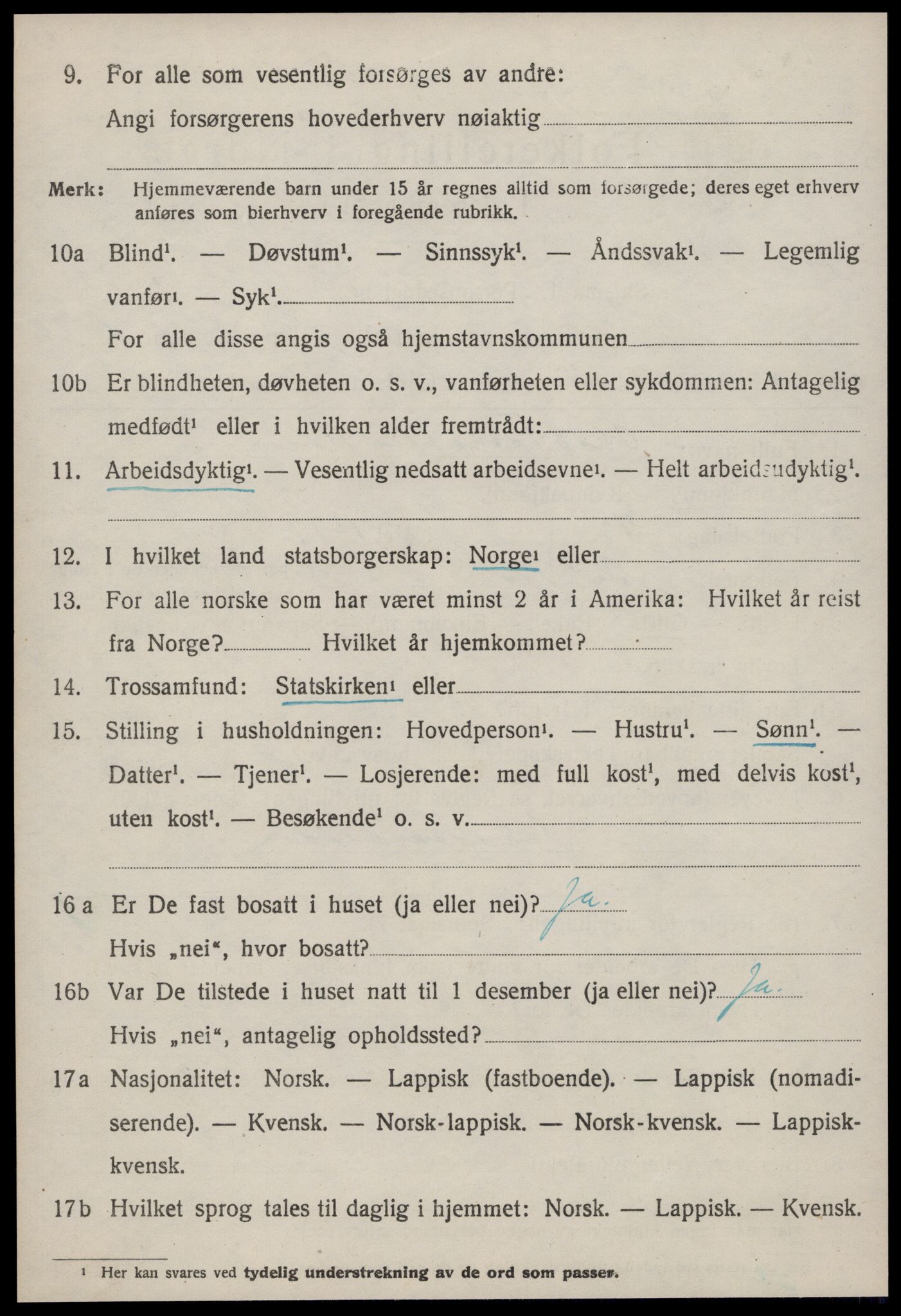 SAT, 1920 census for Selbu, 1920, p. 5879