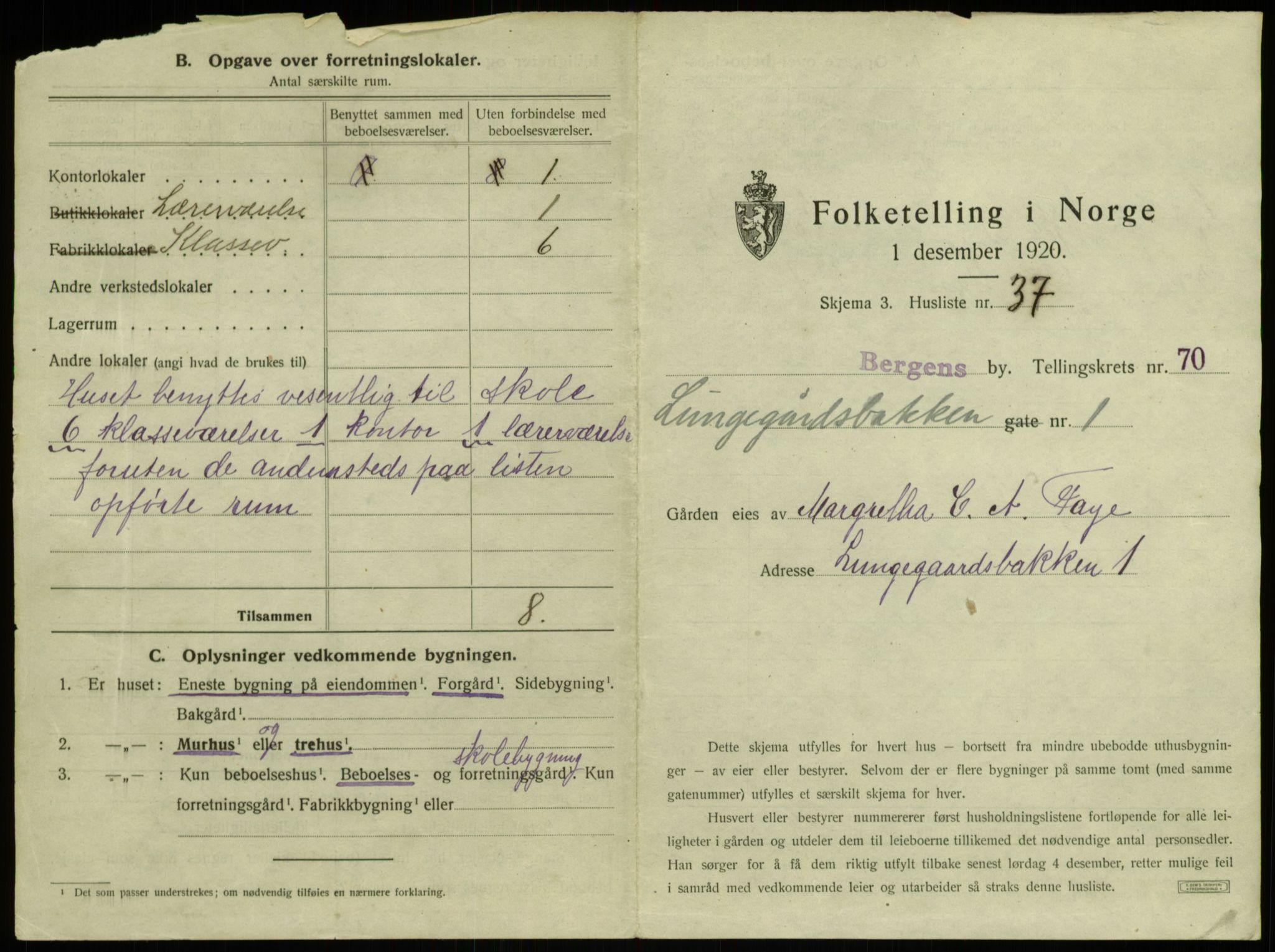 SAB, 1920 census for Bergen, 1920, p. 6347