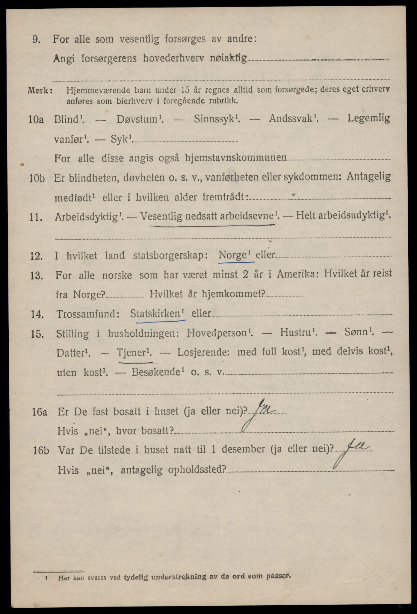 SAST, 1920 census for Heskestad, 1920, p. 2016