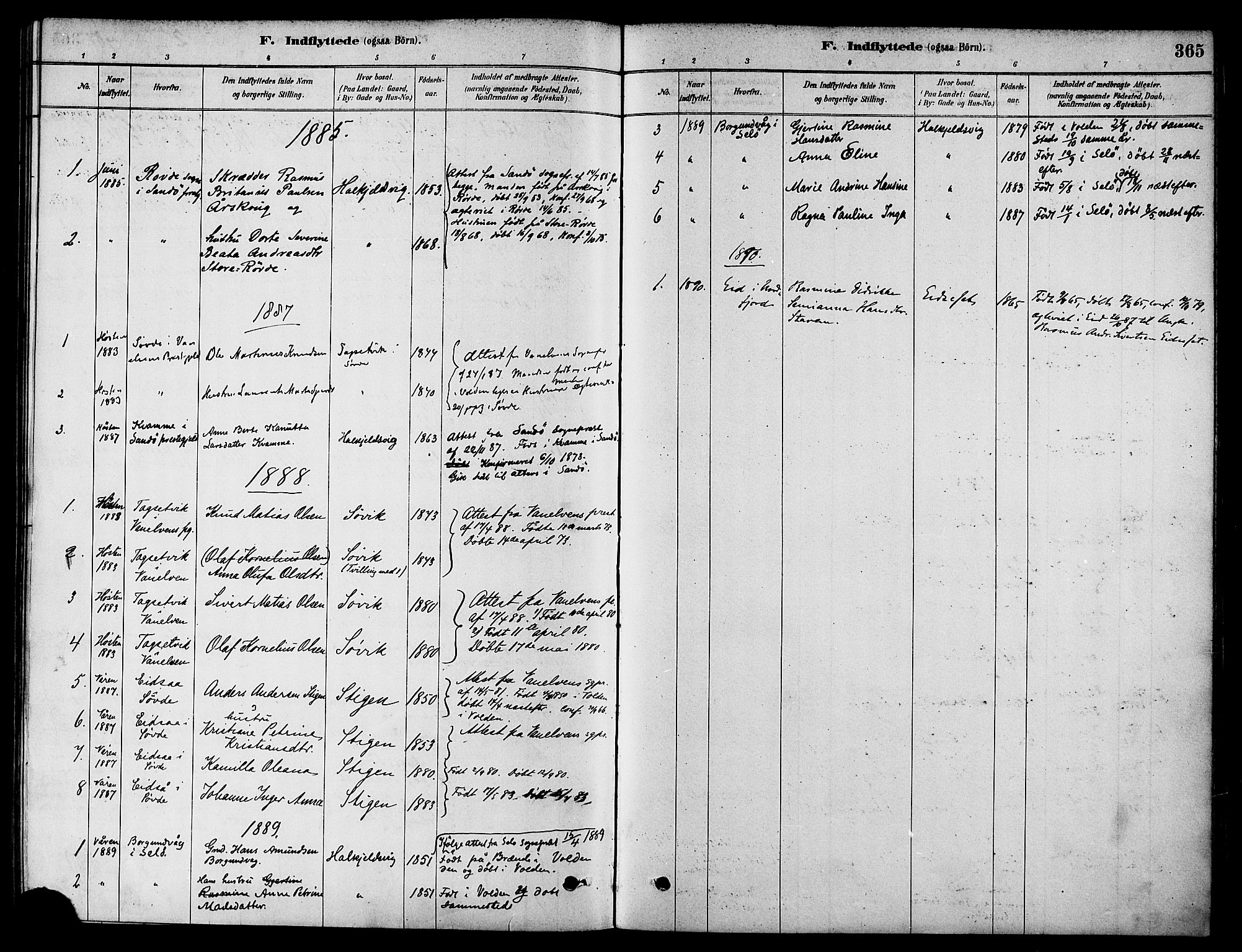 Ministerialprotokoller, klokkerbøker og fødselsregistre - Møre og Romsdal, AV/SAT-A-1454/511/L0141: Parish register (official) no. 511A08, 1878-1890, p. 365