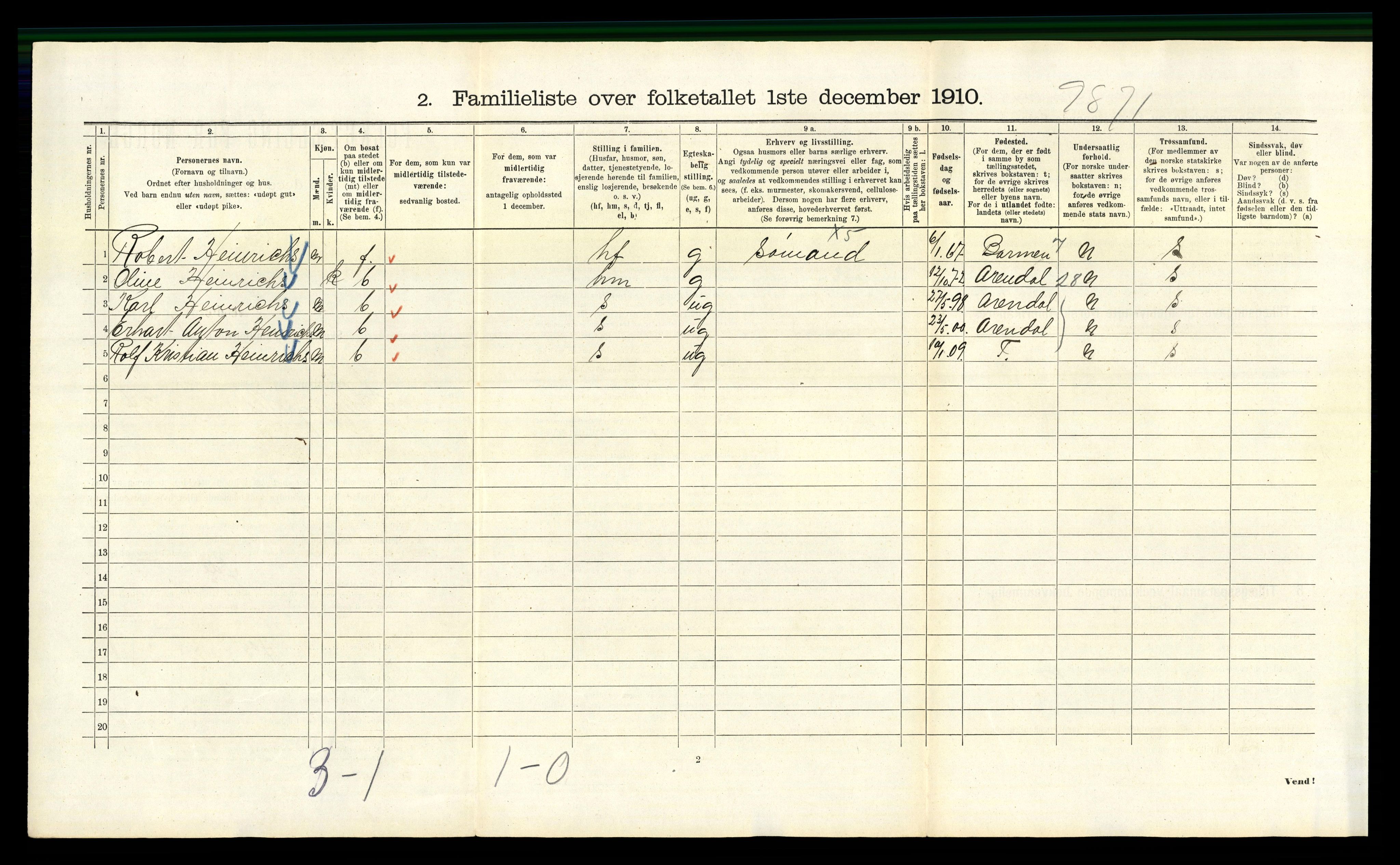 RA, 1910 census for Kristiania, 1910, p. 86186