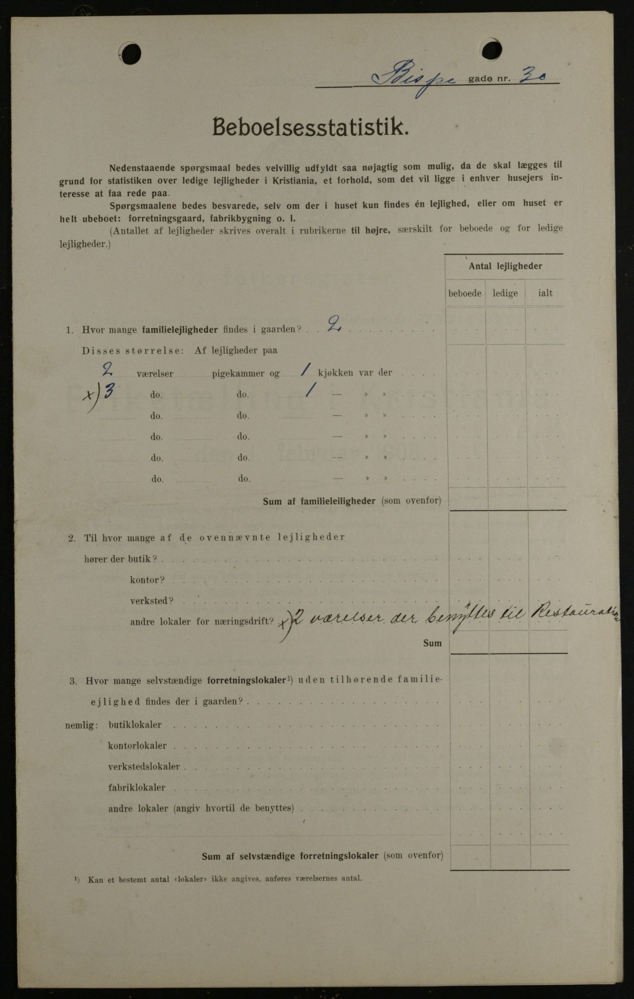 OBA, Municipal Census 1908 for Kristiania, 1908, p. 5345