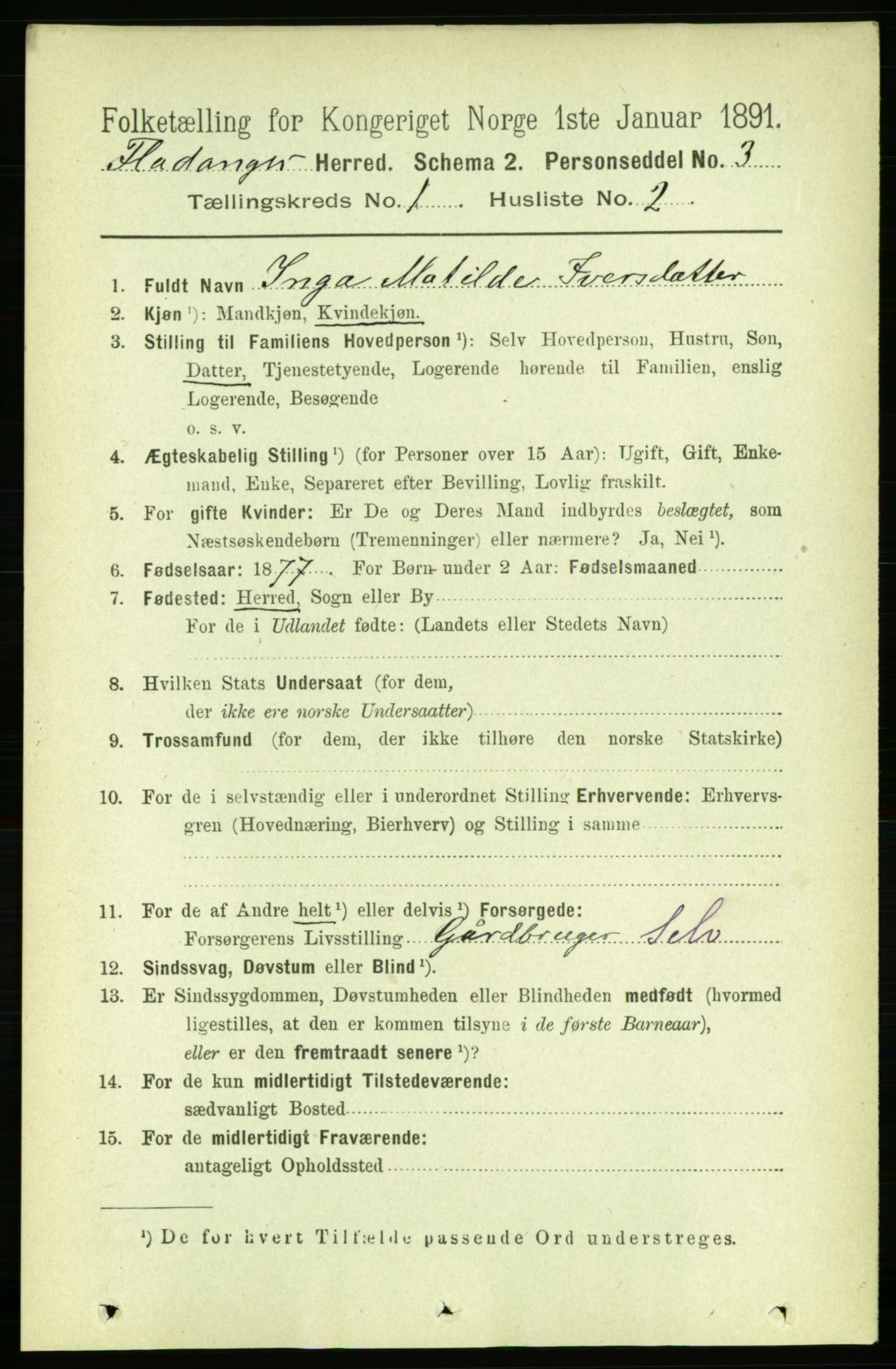 RA, 1891 census for 1749 Flatanger, 1891, p. 113